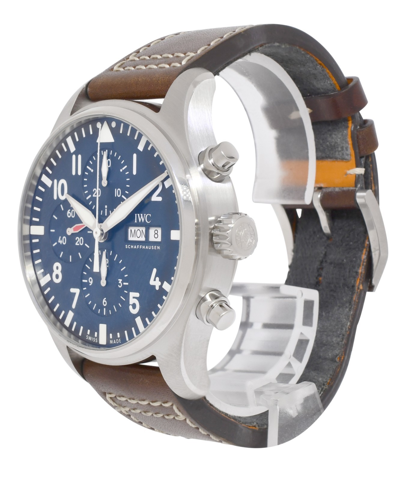 IWC Pilot Le Petit Prince 3777 Chronograph Steel Blue 43mm Watch B/B IW377714