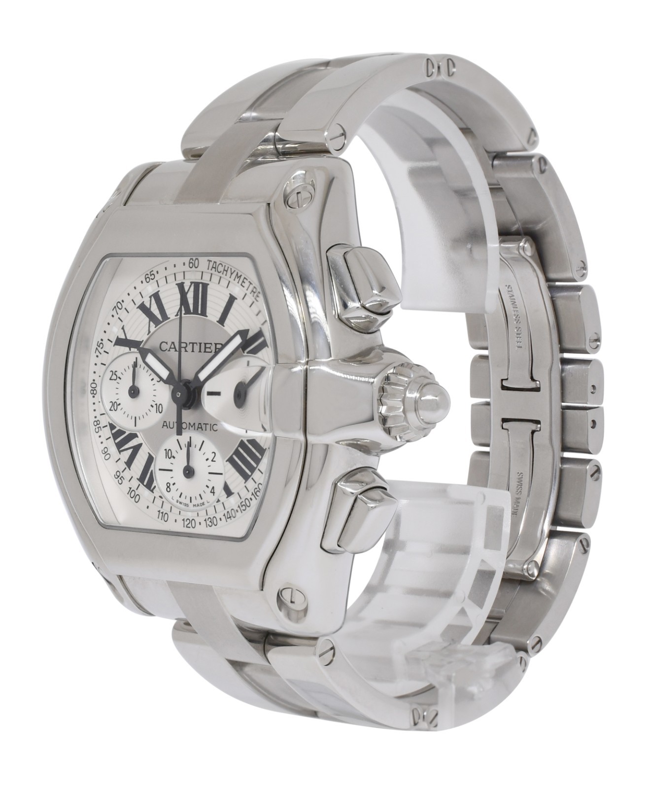 Cartier Roadster XL Chronograph Steel Silver Dial Automatic Watch W62006X6 2618