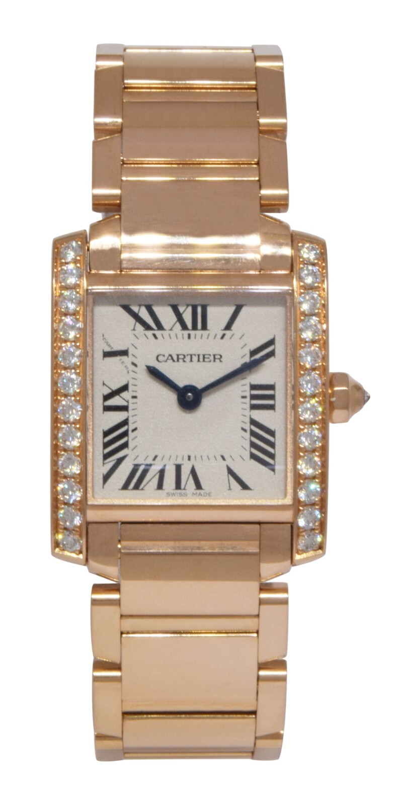 Cartier Tank Francaise Small 18k Rose Gold Diamond Watch B/P WJTA0022 4204