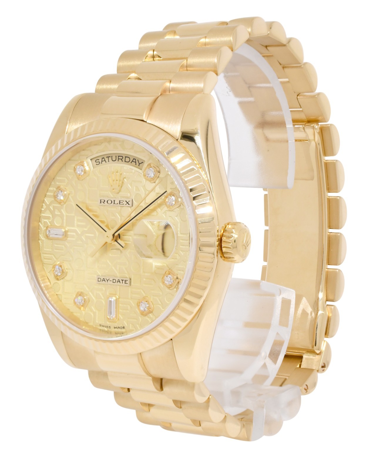 Rolex Day-Date President Yellow Gold Jubilee Diamond Dial 36mm Watch Y 118238