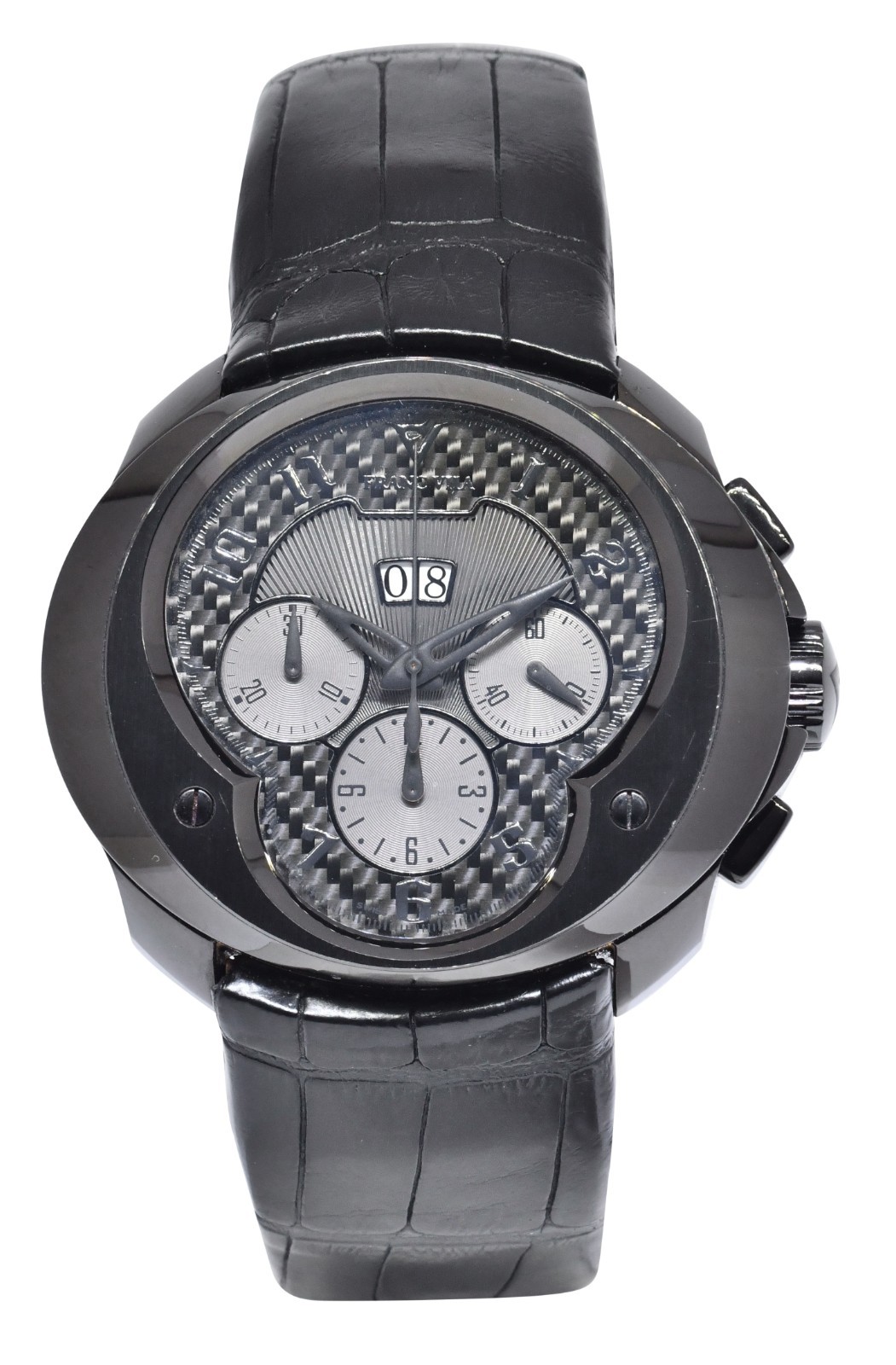 Franc Vila Chronograph Black Steel PVD Dark Side Carbon Fiber Mens Watch FVa8CH
