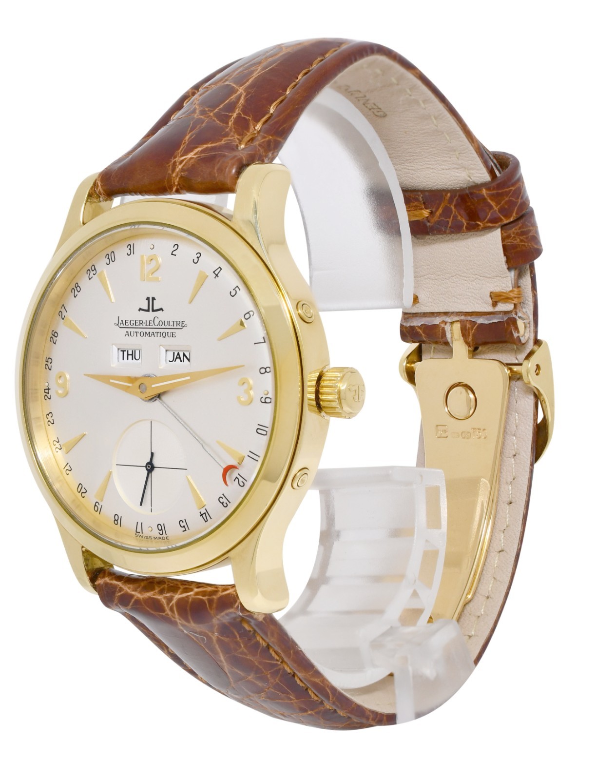 Jaeger LeCoultre Master Control Triple Calendar 18k Yellow Gold Watch 140.1.87