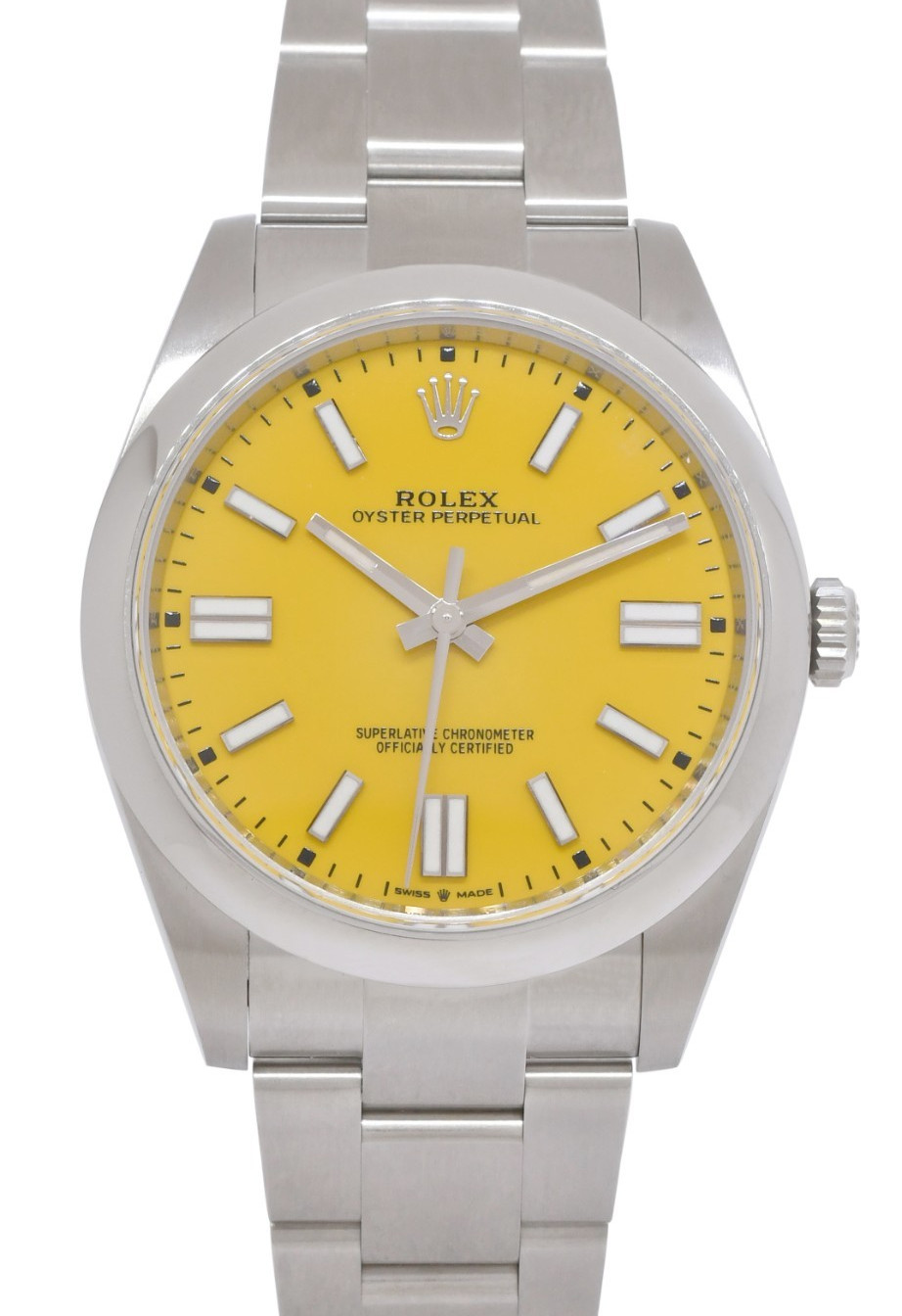 NOS Rolex Oyster Perpetual 41 Steel Yellow Dial Mens Watch Box/Papers '20 124300 NOS Rolex Oyster Perpetual 41 Steel Yellow Dial Mens Watch Box/Papers '20 124300