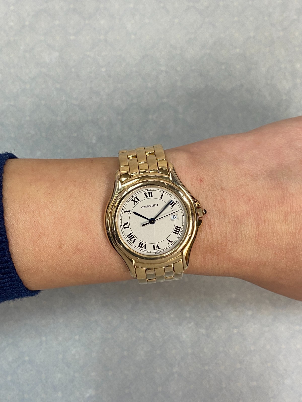 Cartier Cougar Panthere 18k Yellow Gold Ladies 33mm Quartz Watch B/P 887904