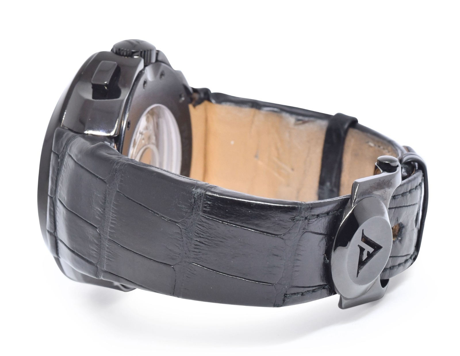 Franc Vila Chronograph Black Steel PVD Dark Side Carbon Fiber Mens Watch FVa8CH