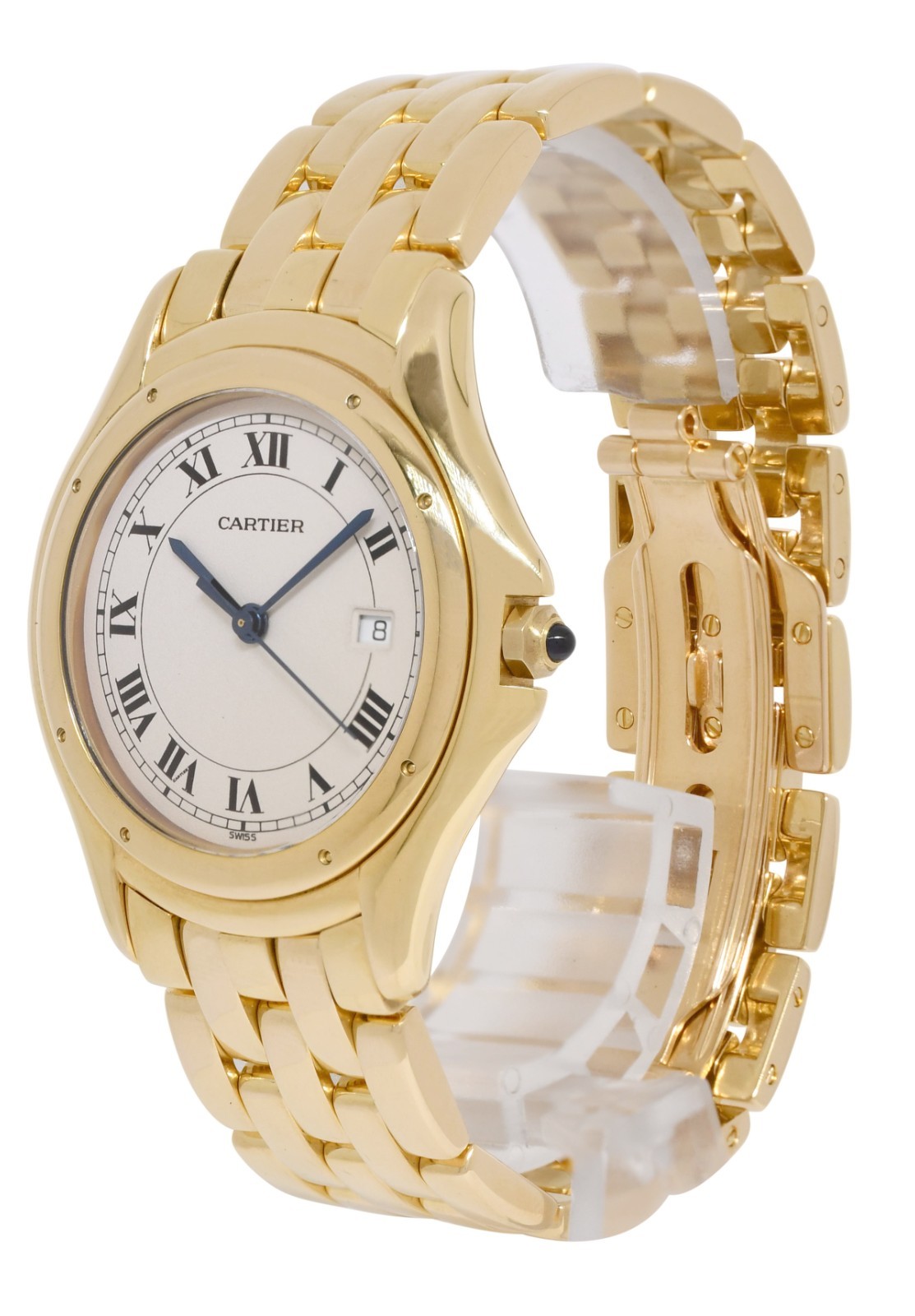 Cartier Cougar Panthere 18k Yellow Gold Ladies 33mm Quartz Watch B/P 887904