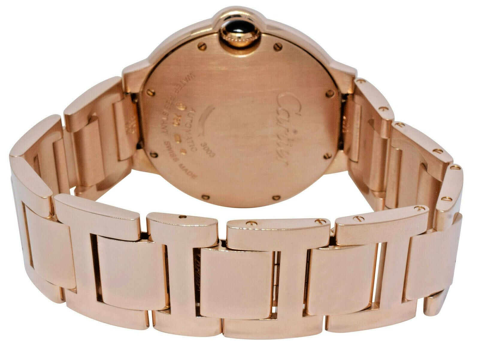 Cartier Ballon Bleu 36mm 18k Rose Gold Silver Dial Automatic Watch 3003 W69004Z2