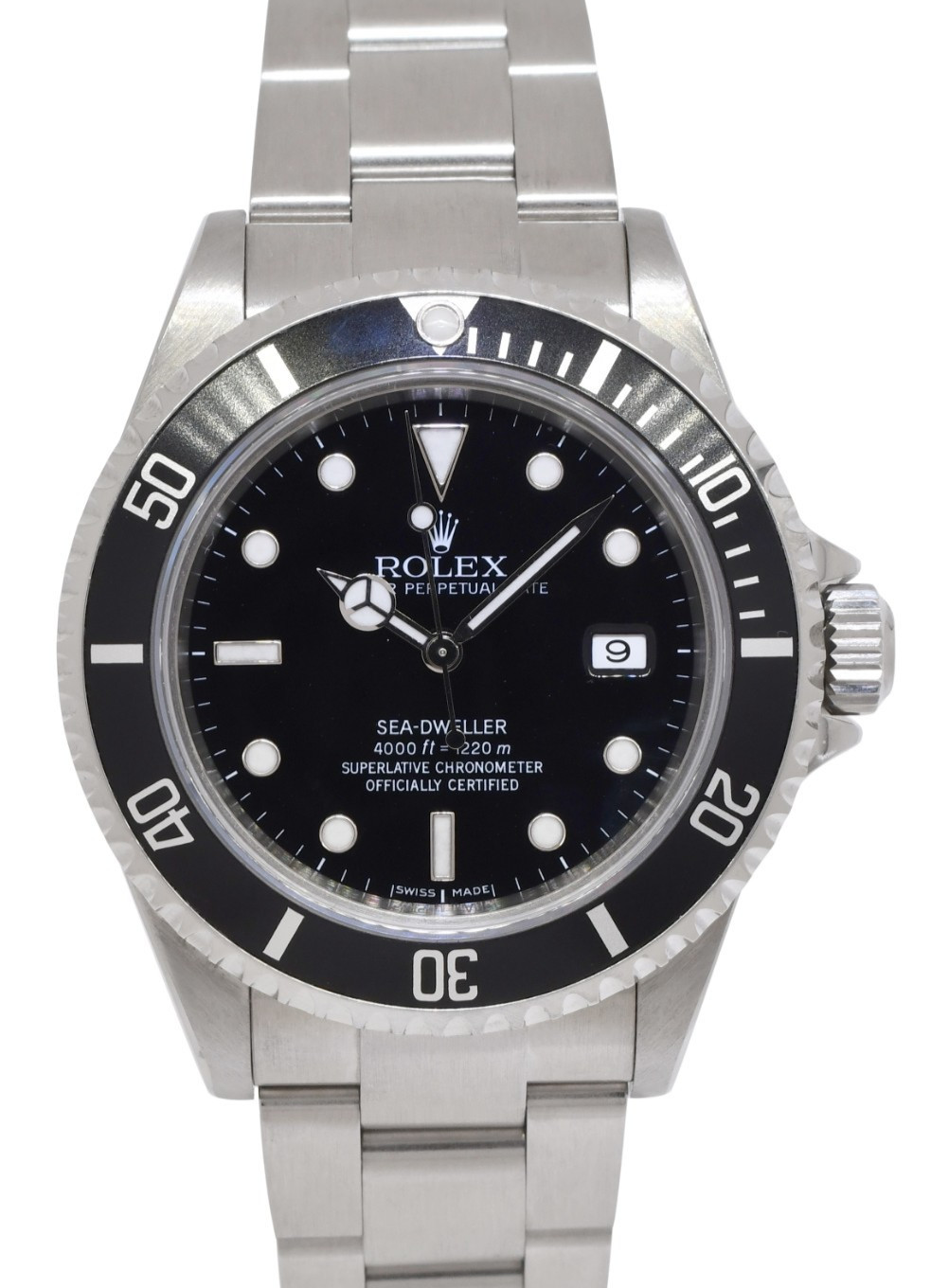 Rolex Sea-Dweller Date Stainless Steel Black Dial/Bezel Mens 40mm Watch Y 16600
