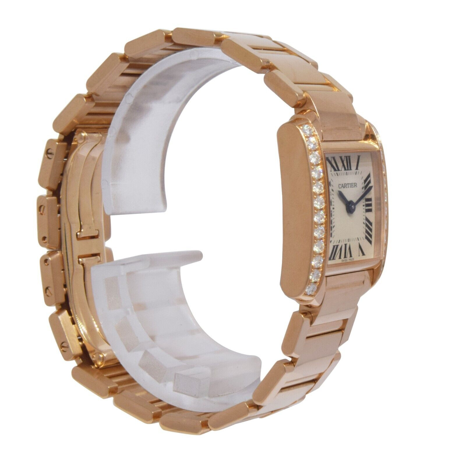 Cartier Tank Francaise Small 18k Rose Gold Diamond Watch B/P WJTA0022 4204