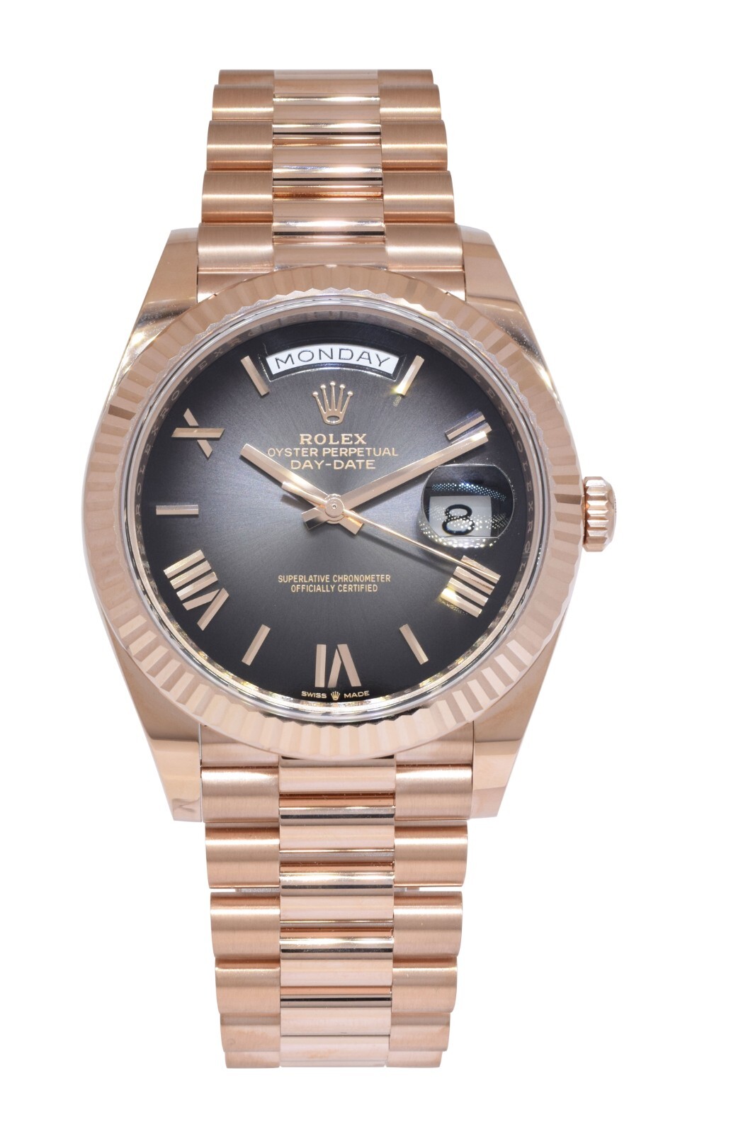 NEW Rolex Day-Date 40 President 18k Rose Gold Slate Ombre Watch B/P '26 228235