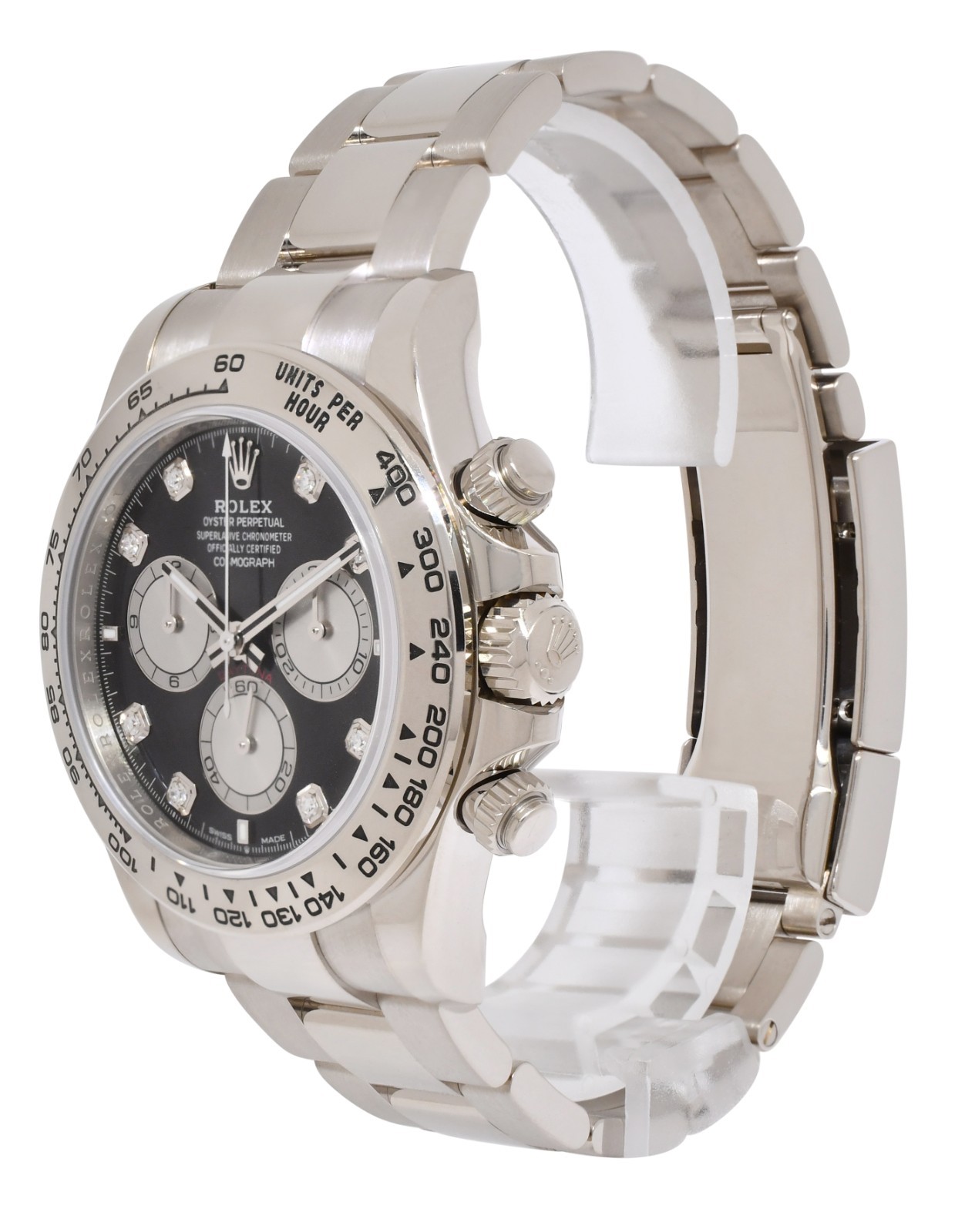 Rolex Daytona Chronograph 18k White Gold Diamond Dial 40mm Watch B/P '24 126509