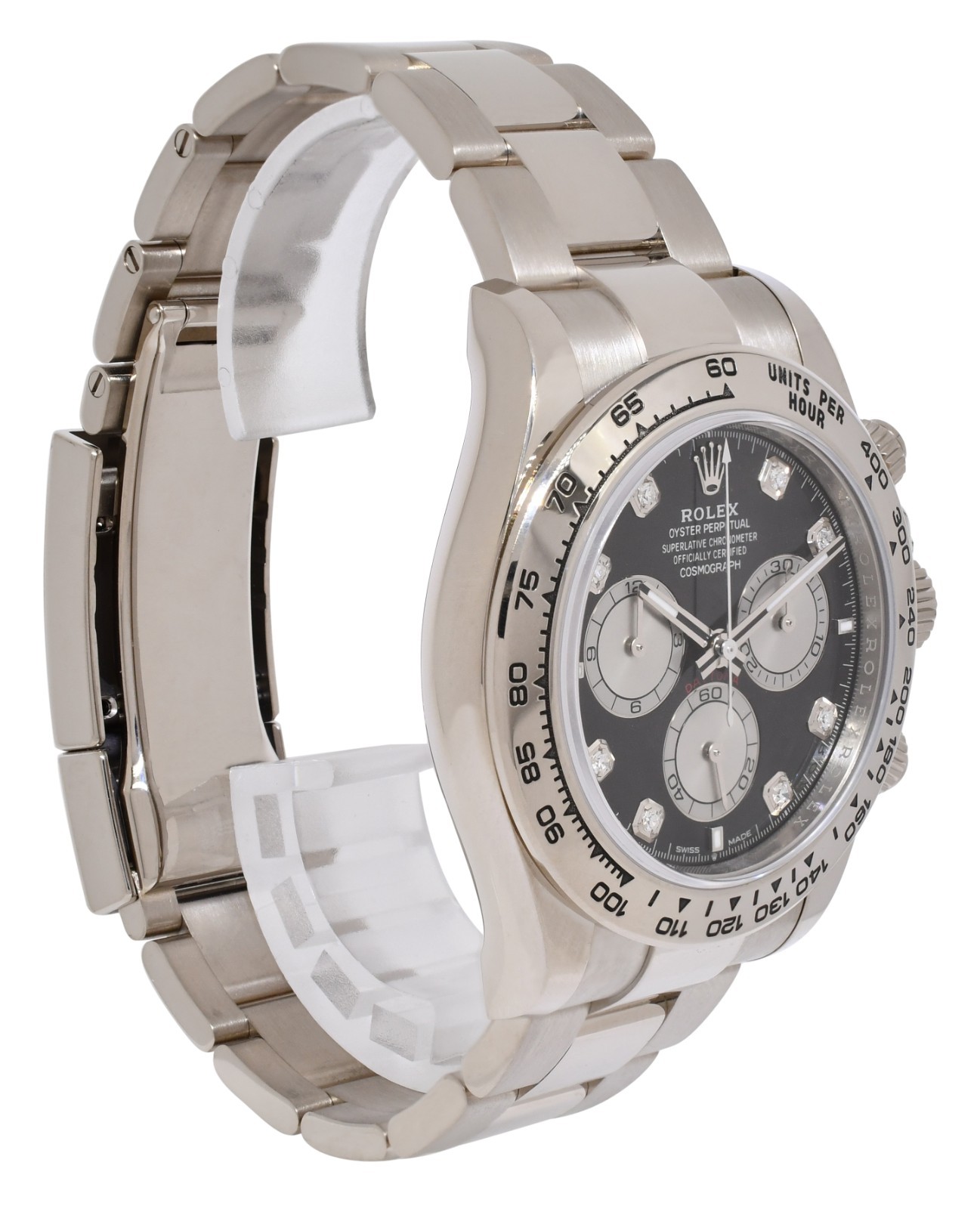 Rolex Daytona Chronograph 18k White Gold Diamond Dial 40mm Watch B/P '24 126509