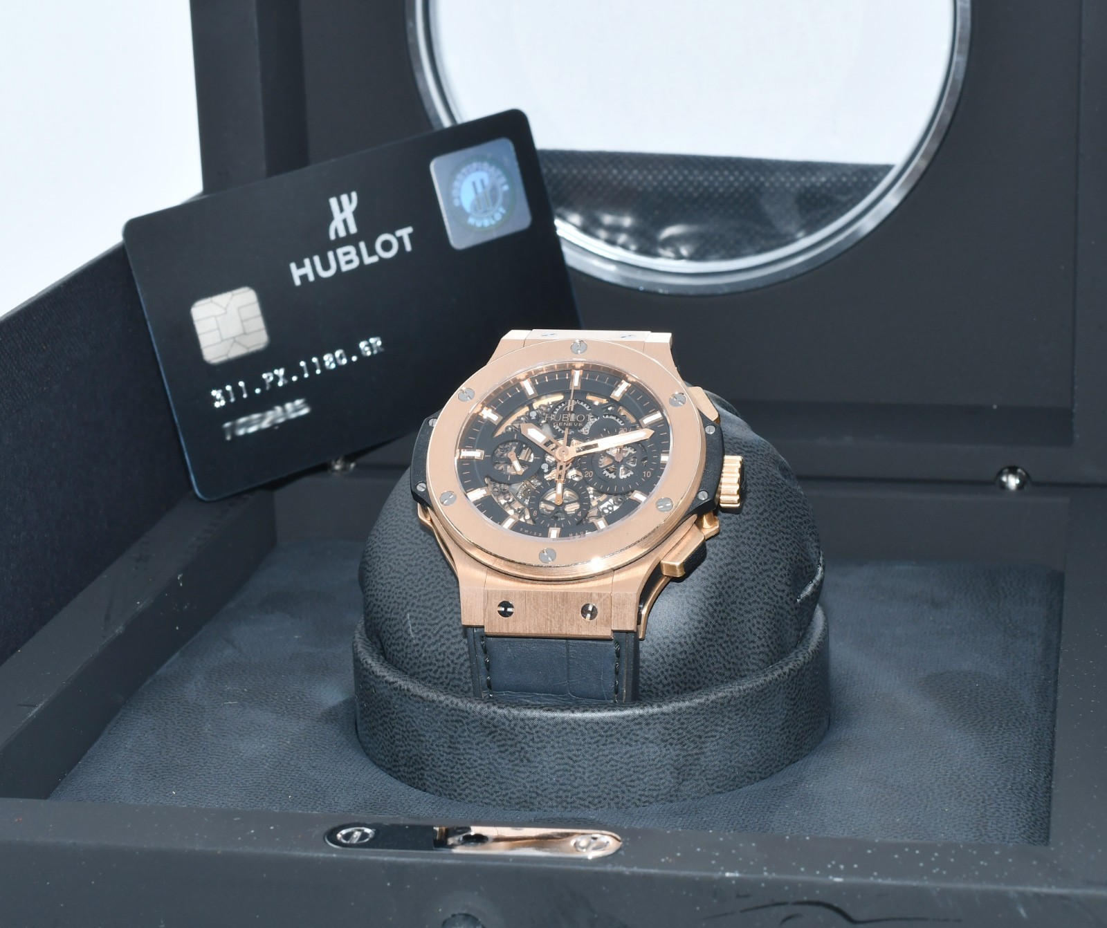 Hublot Big Bang Aero Bang 18k Rose Gold Skeleton 44mm Watch B/P 311.PX.1180.GR Hublot Big Bang Aero Bang 18k Rose Gold Skeleton 44mm Watch B/P 311.PX.1180.GR