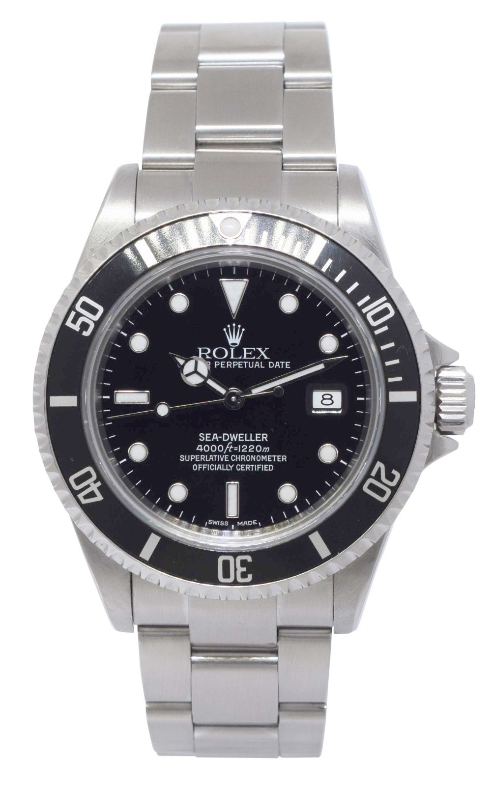 Rolex Sea-Dweller Date Stainless Steel Black Dial/Bezel Mens 40mm Watch F 16600