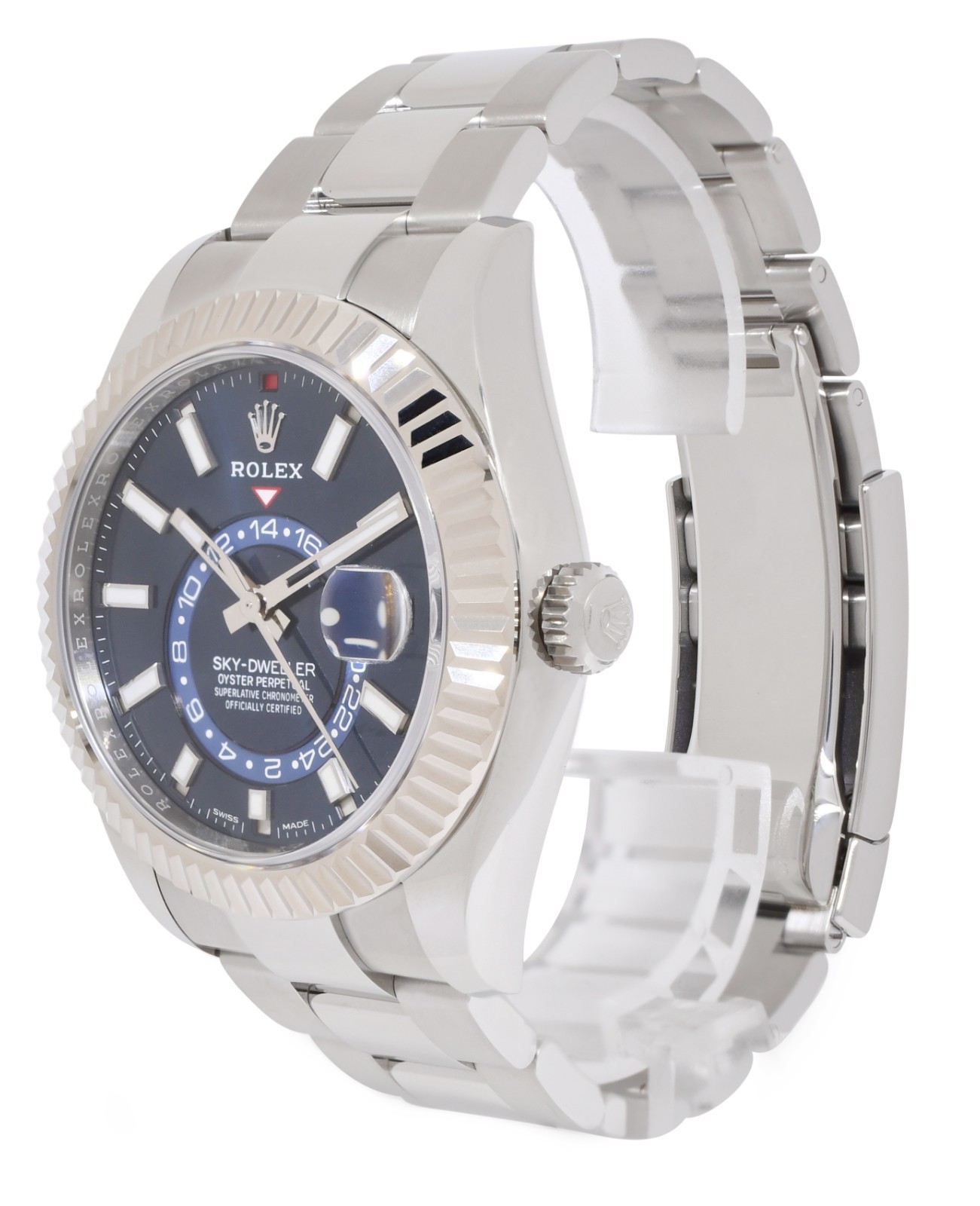 Rolex Sky-Dweller Steel & 18k Gold Bezel Blue Dial 42mm Watch B/P '22 326934