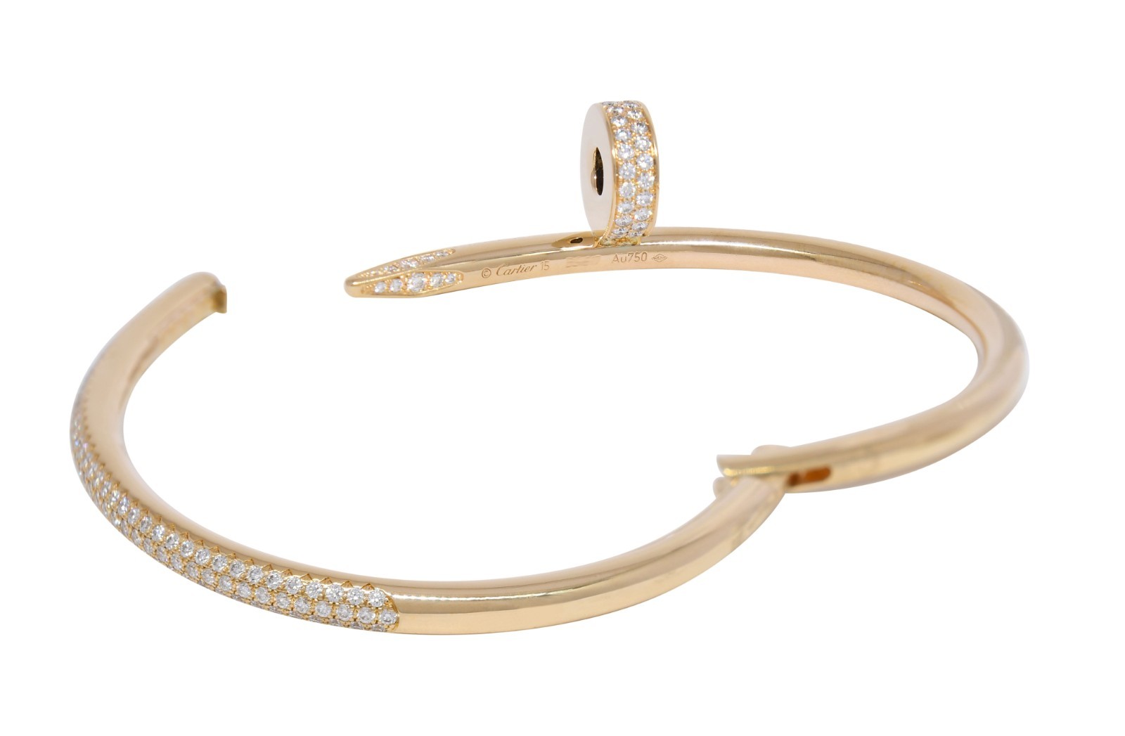 Cartier Juste Un Clou Bracelet 15cm Yellow Gold Pave Diamond B/P '16 N6709815 Cartier Juste Un Clou Bracelet 15cm Yellow Gold Pave Diamond B/P '16 N6709815