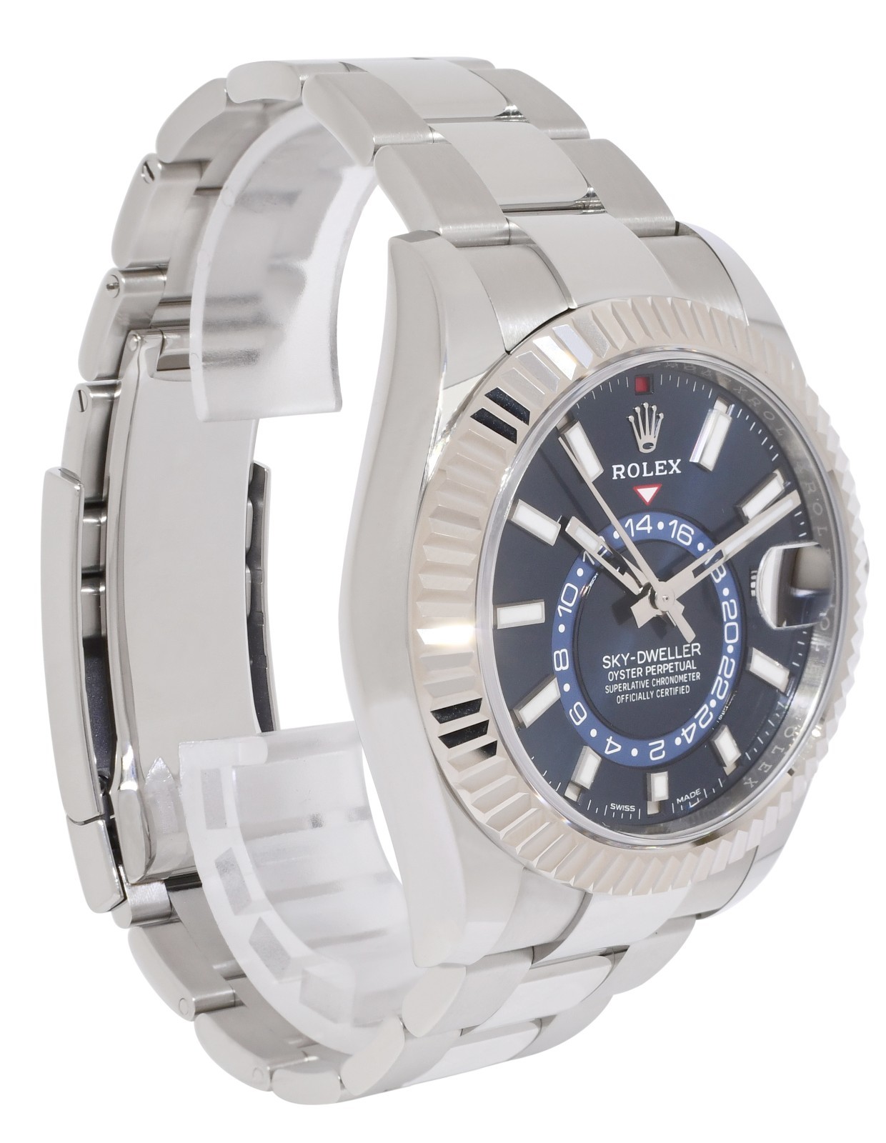 Rolex Sky-Dweller Steel & 18k Gold Bezel Blue Dial 42mm Watch B/P '22 326934