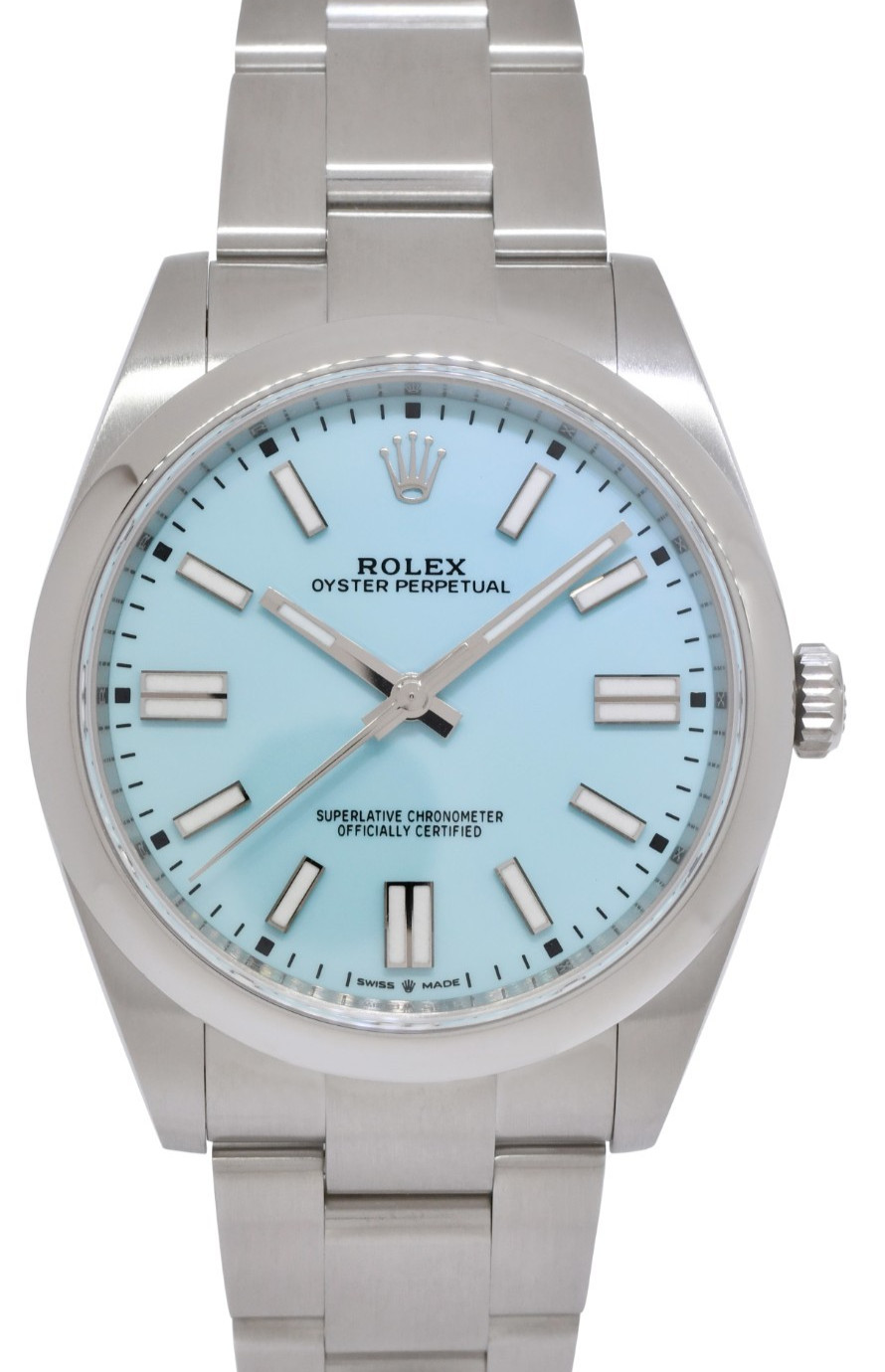 Rolex Oyster Perpetual 41 Steel Turquoise Dial Mens Watch Box/Papers '21 124300 Rolex Oyster Perpetual 41 Steel Turquoise Dial Mens Watch Box/Papers '21 124300
