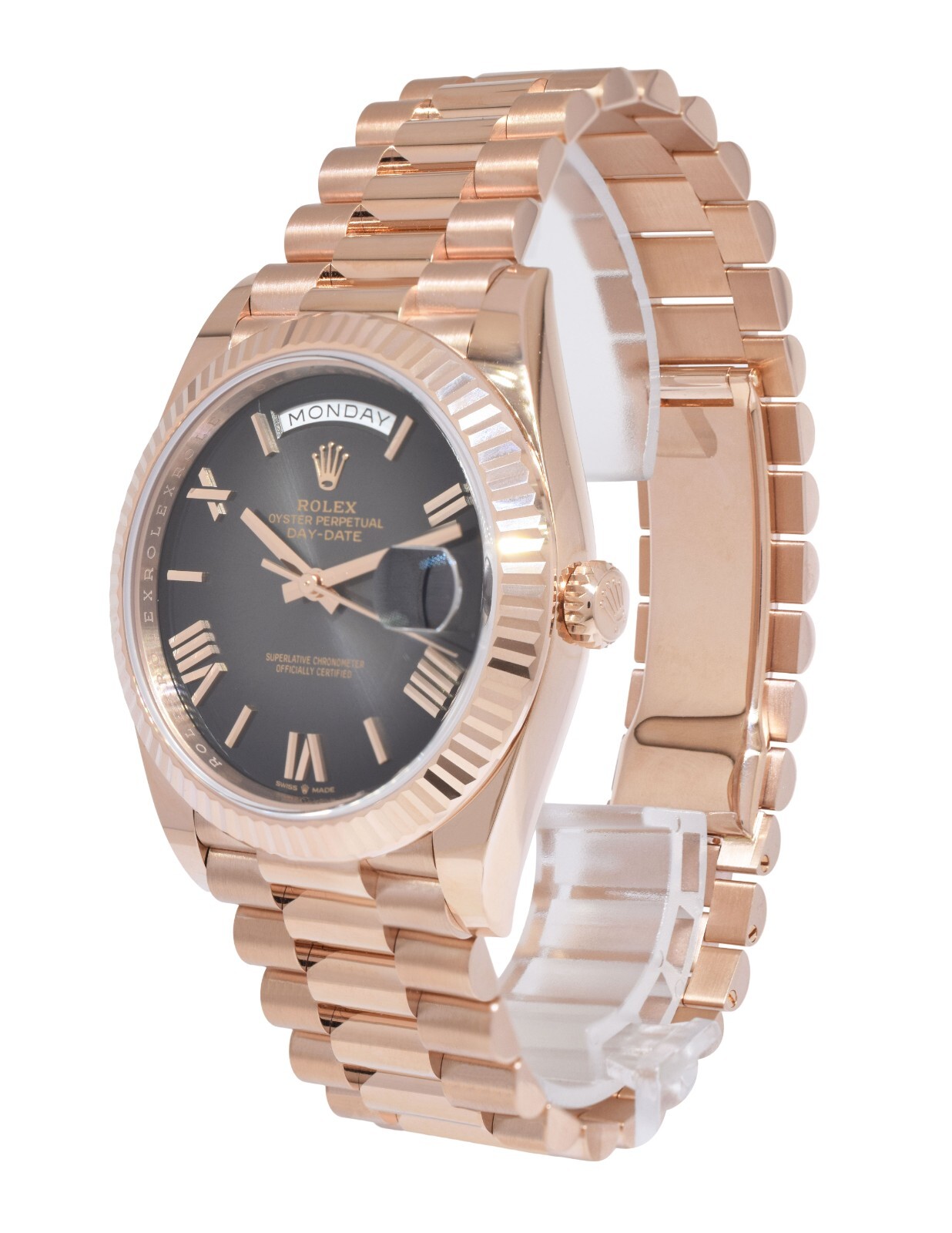 NEW Rolex Day-Date 40 President 18k Rose Gold Slate Ombre Watch B/P '26 228235