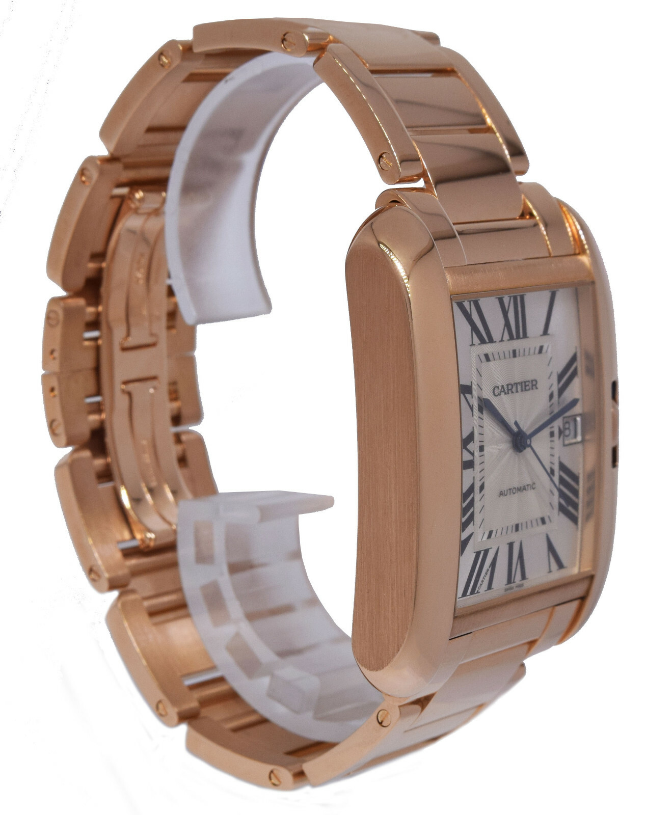 Cartier Tank Anglaise 18k Rose Gold Large Mens Watch Box/Papers W5310002 3504