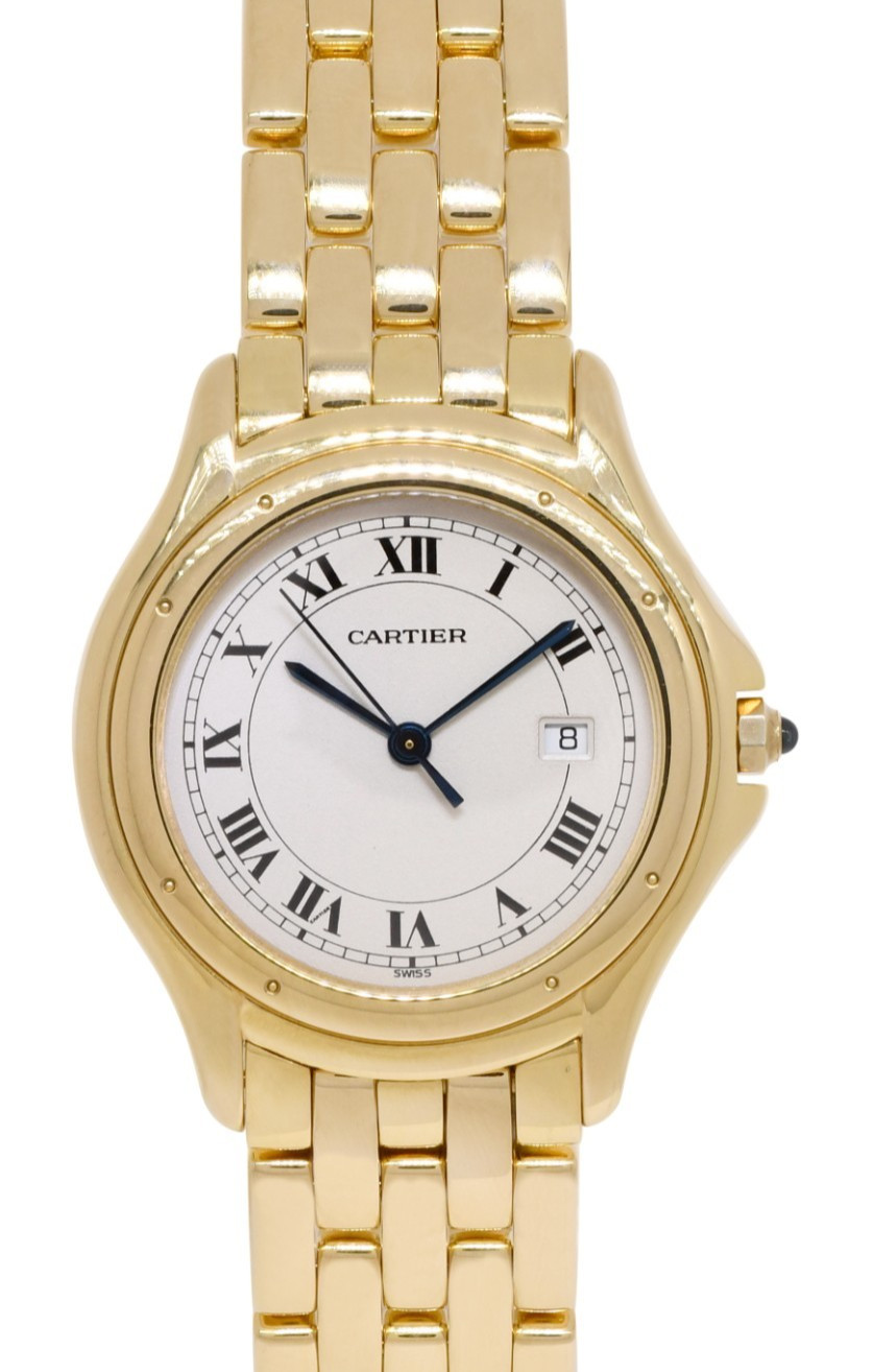 Cartier Cougar Panthere 18k Yellow Gold Ladies 33mm Quartz Watch B/P 887904 Cartier Cougar Panthere 18k Yellow Gold Ladies 33mm Quartz Watch B/P 887904