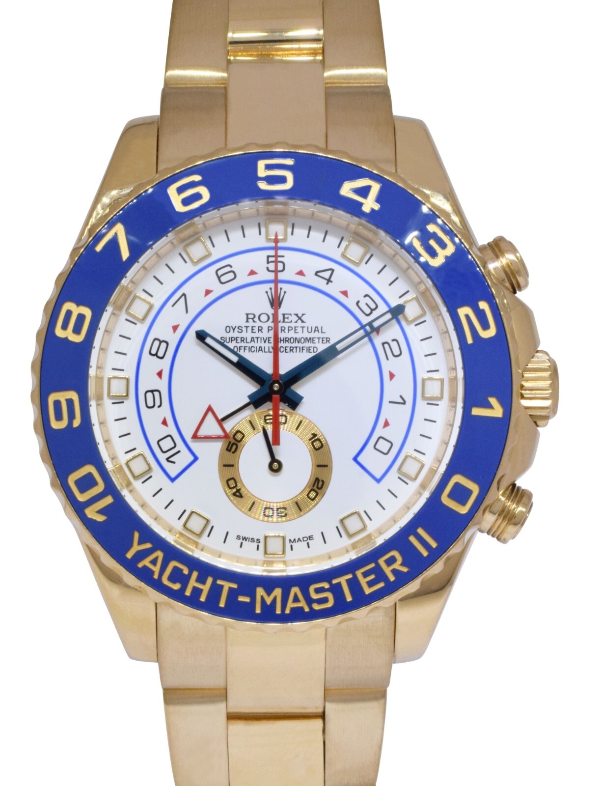 Rolex Yacht-Master II Yellow Gold & Blue Ceramic 44mm Watch +Papers '14 116688