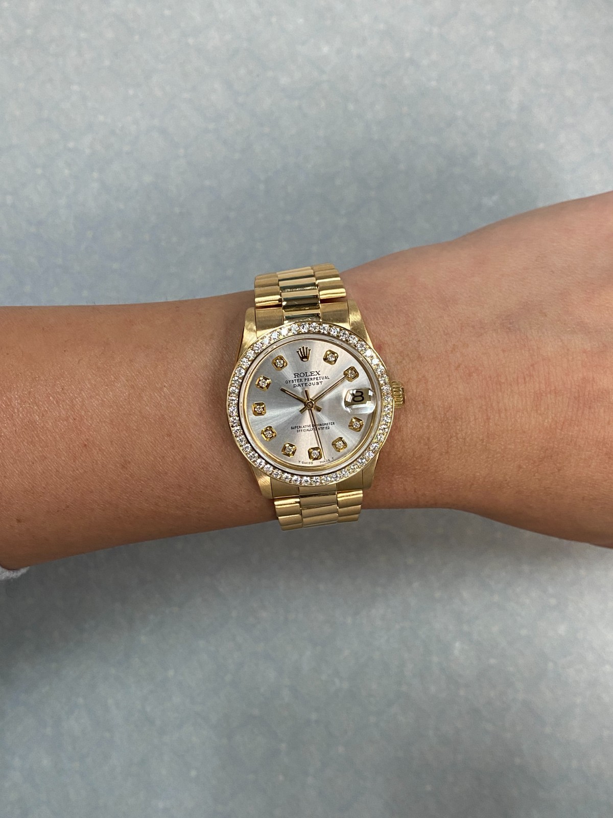 Rolex Datejust President 18k Yellow Gold Diamond Dial/Bezel 31mm Watch L 78278