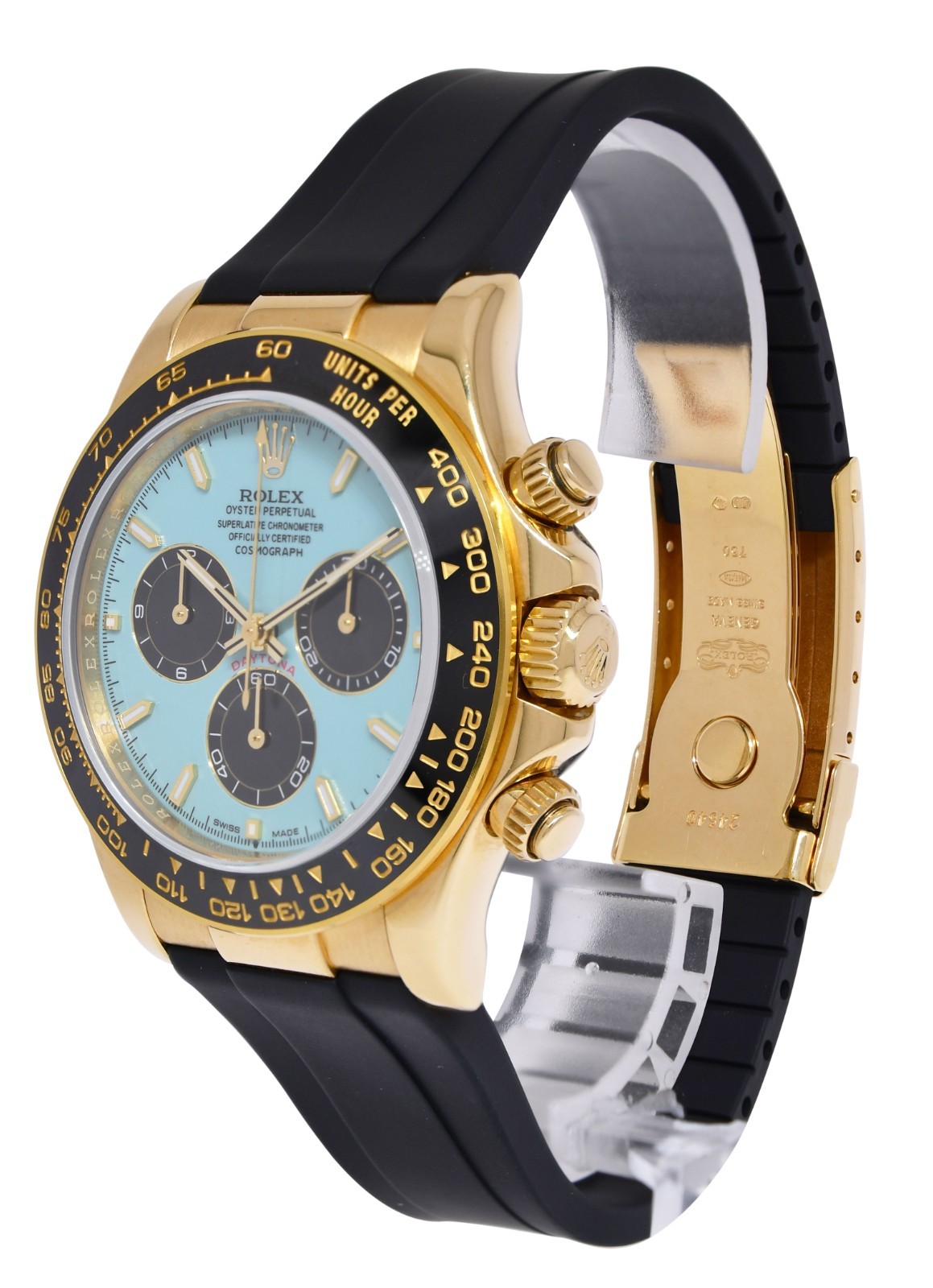 Rolex Daytona Chronograph 18k YG CUSTOM Turquoise Dial 40mm Watch D 116518