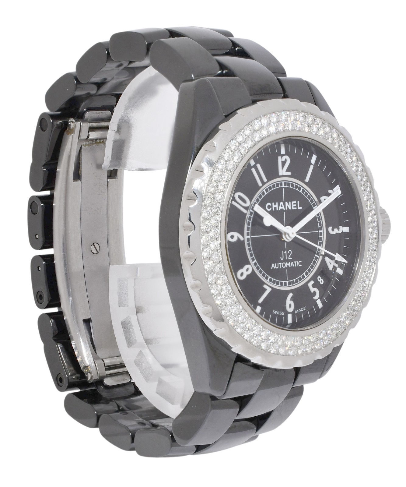 Chanel J12 Black Ceramic & Diamond Bezel Ladies 38mm Automatic Watch