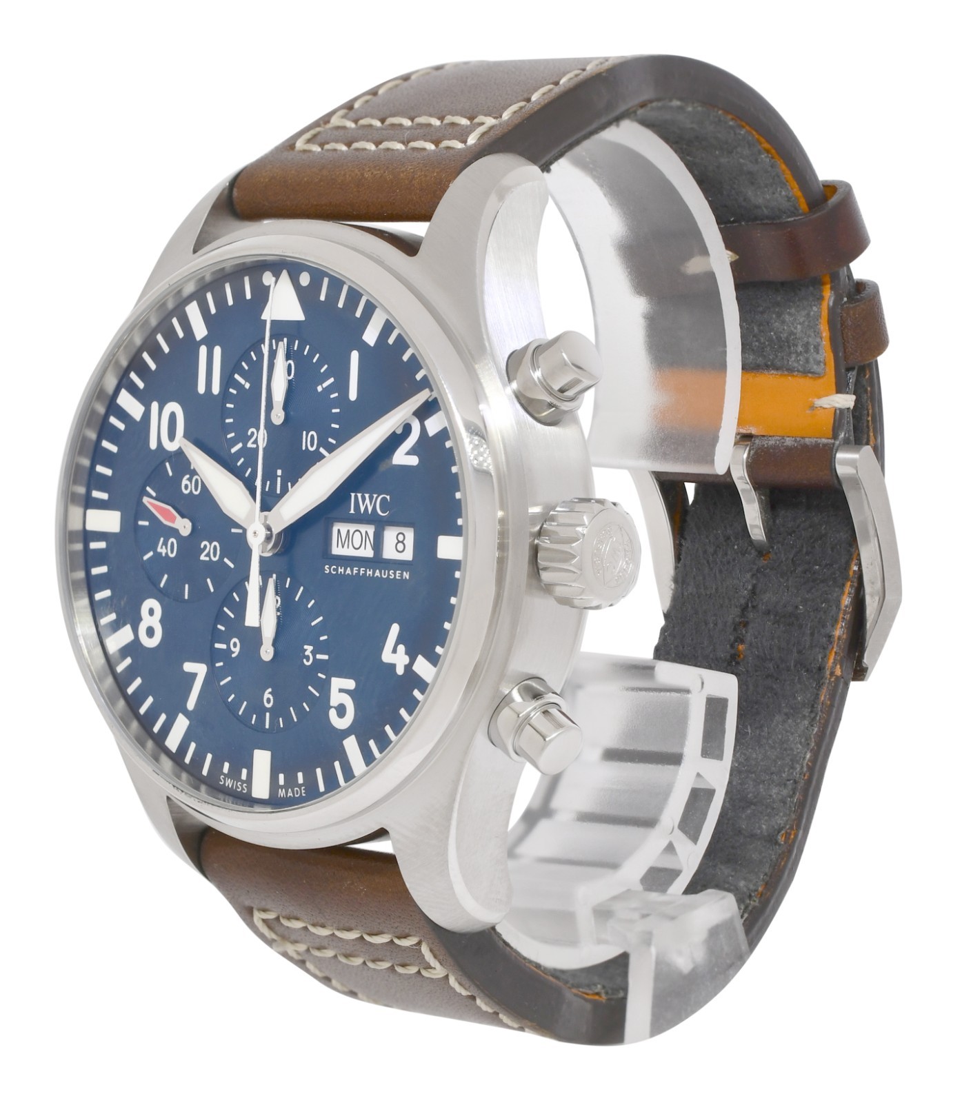 IWC Pilot Le Petit Prince 3777 Chronograph Steel Blue 43mm Watch B/B IW377714