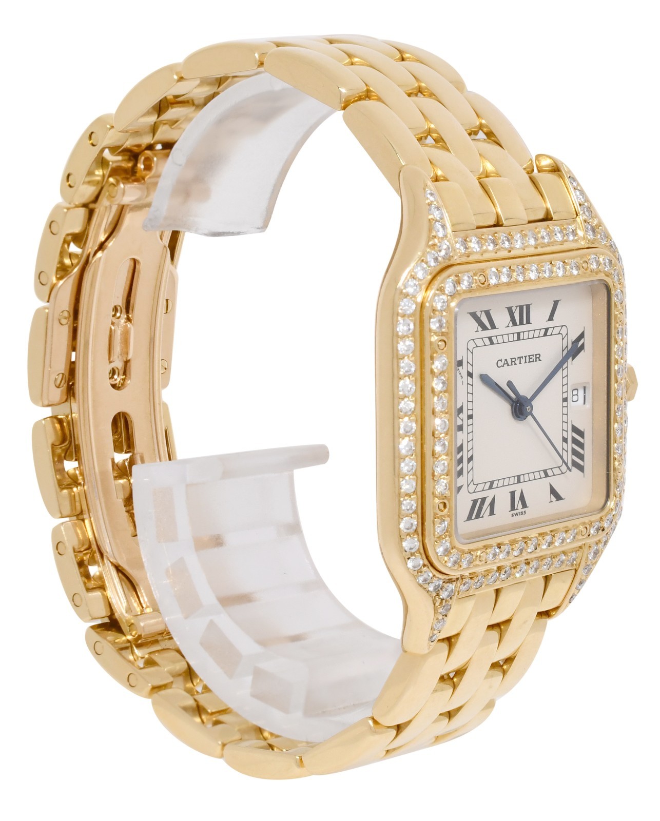 Cartier Panthere Large 18k Yellow Gold & Diamond Ladies Quartz Watch 887968