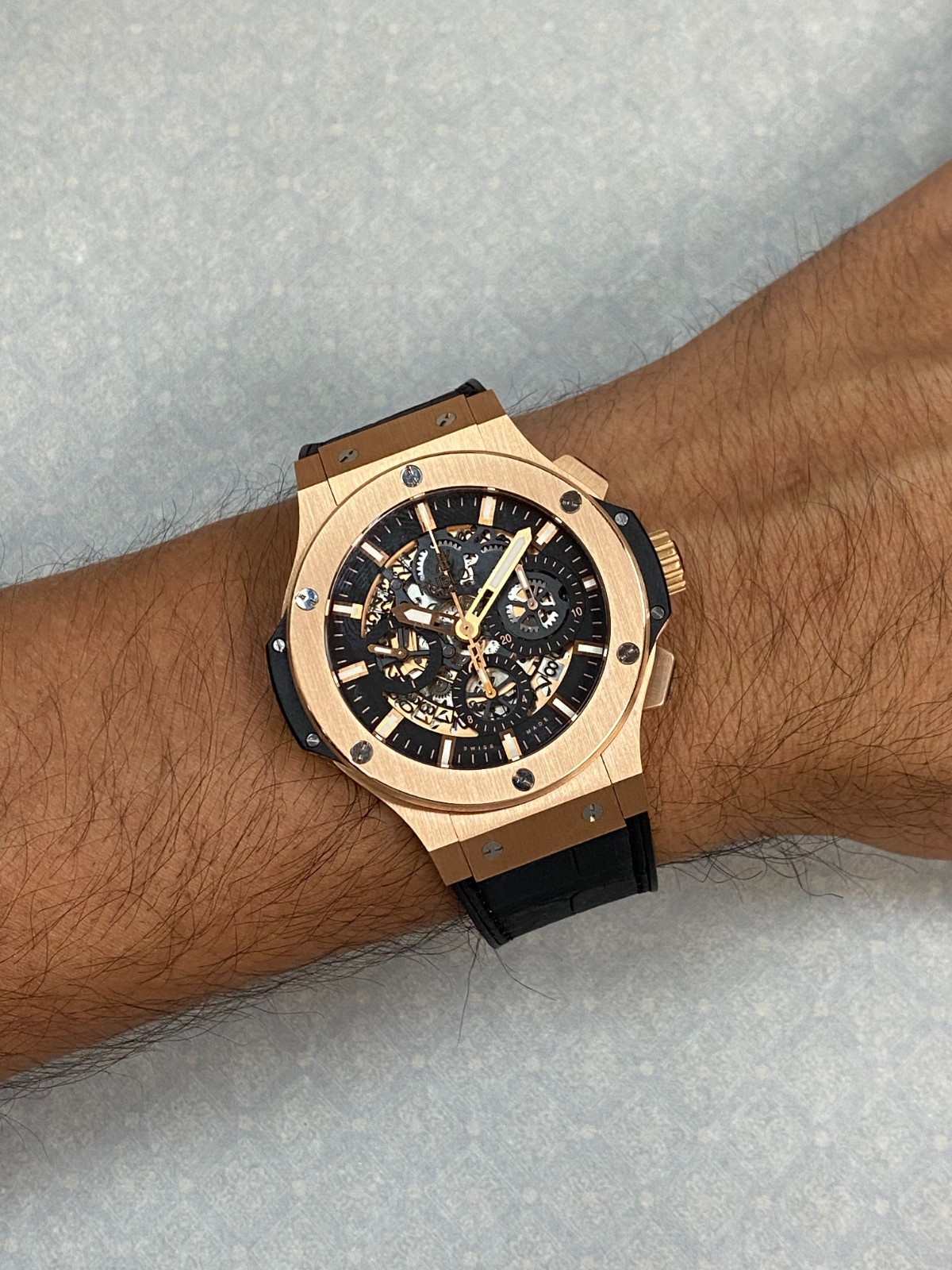 Hublot Big Bang Aero Bang 18k Rose Gold Skeleton 44mm Watch B/P 311.PX.1180.GR Hublot Big Bang Aero Bang 18k Rose Gold Skeleton 44mm Watch B/P 311.PX.1180.GR