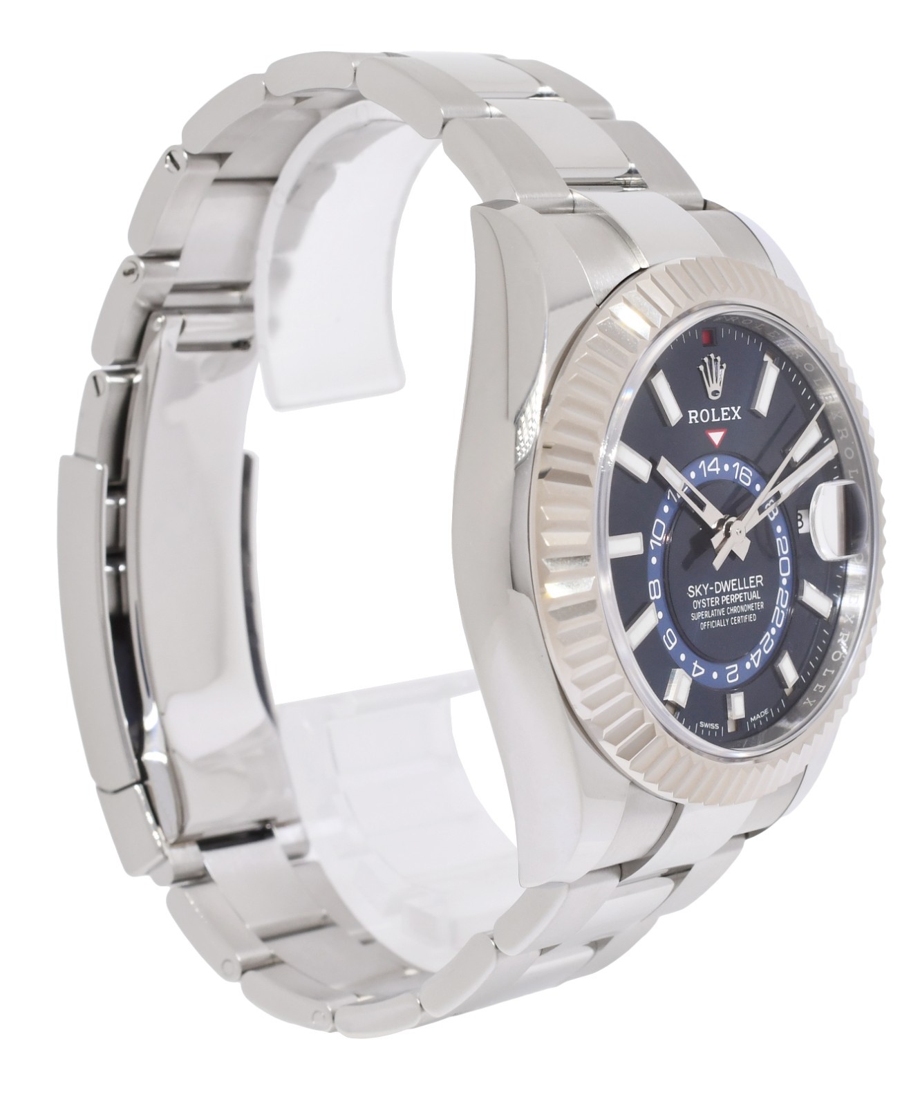 Rolex Sky-Dweller Steel & 18k Gold Bezel Blue Dial 42mm Watch B/P '22 326934