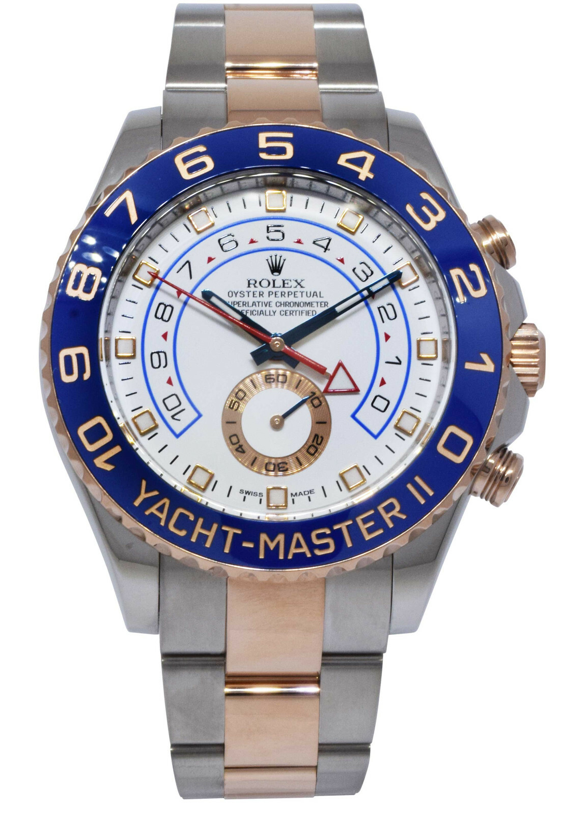Rolex Yacht-Master II 18k RG/Steel Cerachrom White Dial Watch '16 B/P 116681