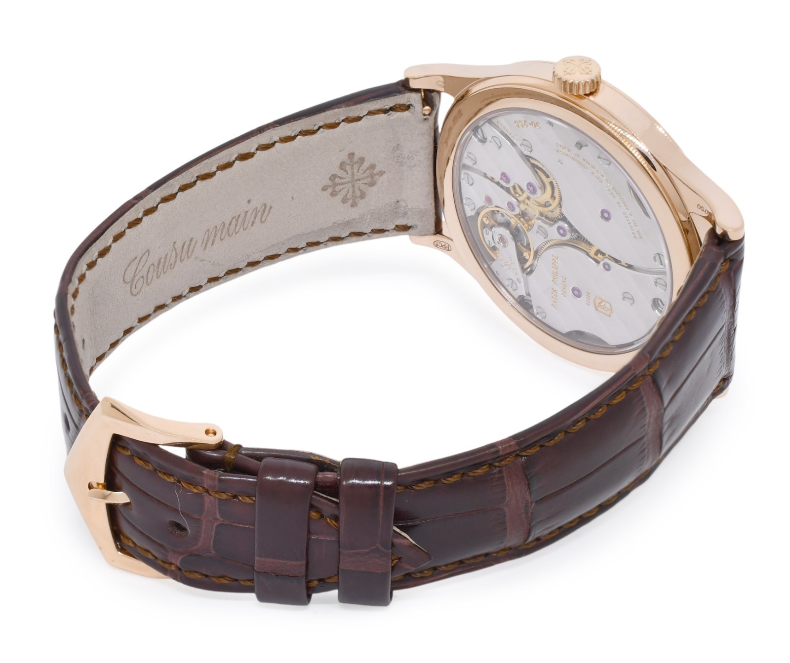 Patek Philippe Calatrava 6119 Rose Gold Silver Dial Mens 39mm Manual Watch 6119R