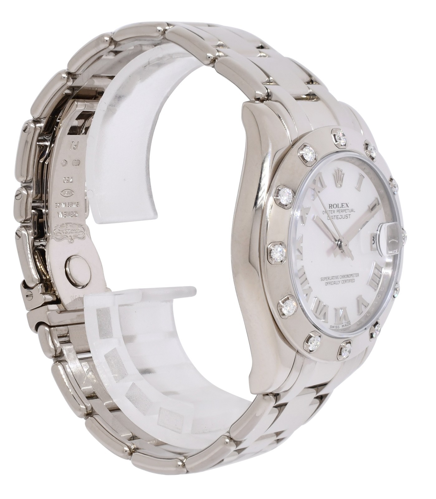 Rolex Datejust Pearlmaster 18k White Gold MOP & Diamond 34mm Watch V 81319