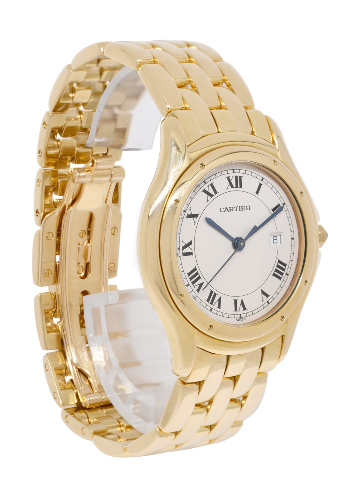 Cartier Cougar Panthere 18k Yellow Gold Ladies 33mm Quartz Watch B/P 887904