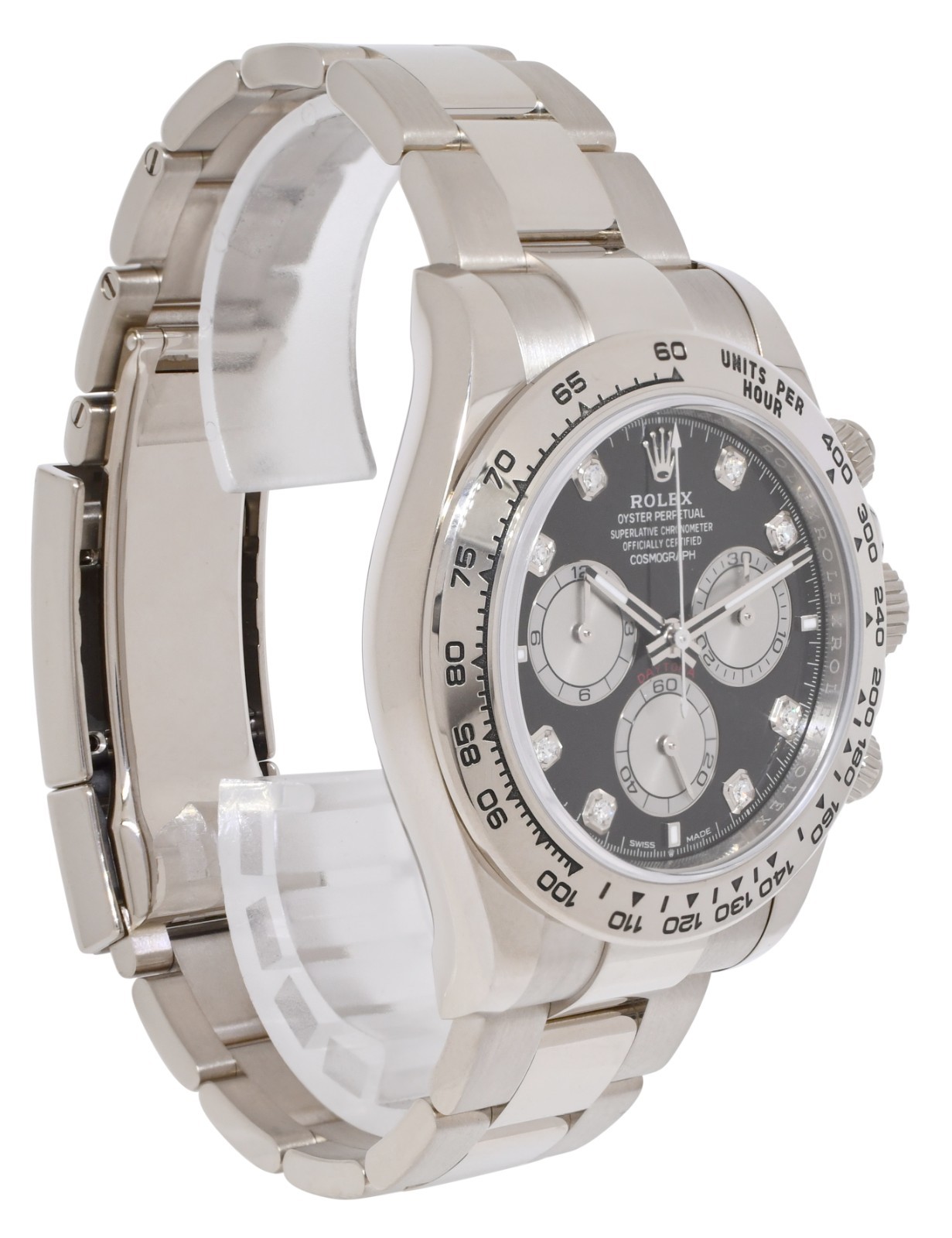 Rolex Daytona Chronograph 18k White Gold Diamond Dial 40mm Watch B/P '24 126509