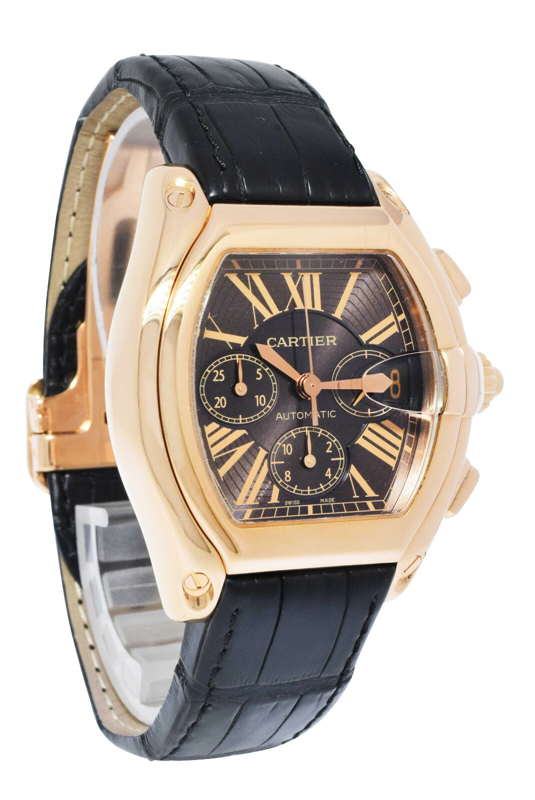 Cartier Roadster XL Chronograph 18k Rose Gold Brown Dial Men Watch W62042Y5 2848