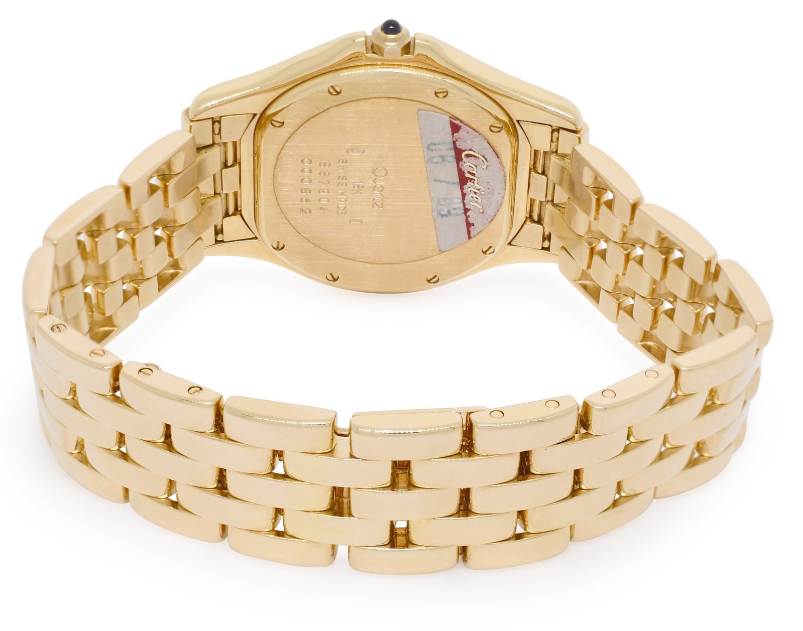 Cartier Cougar Panthere 18k Yellow Gold Ladies 33mm Quartz Watch B/P 887904