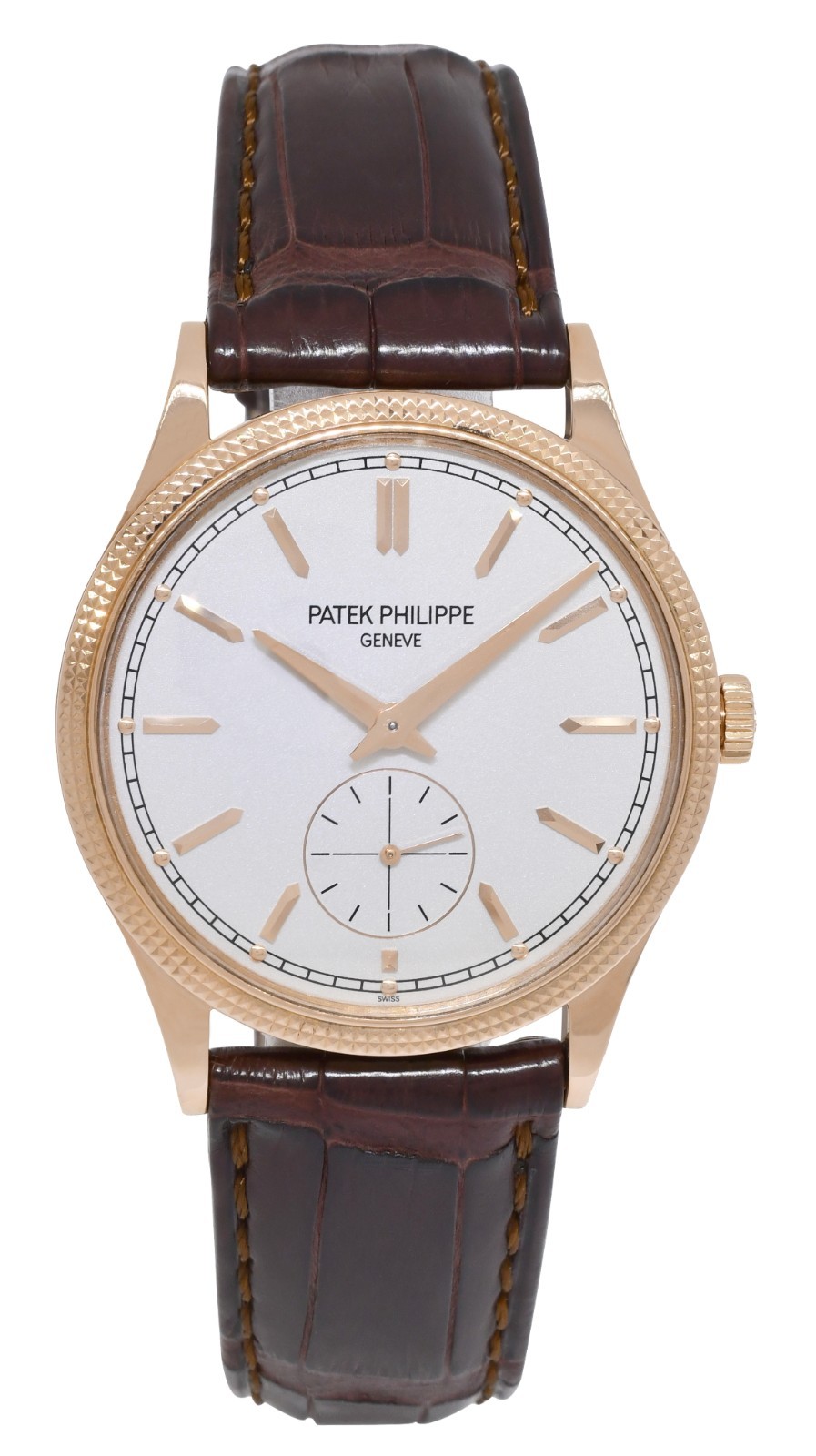 Patek Philippe Calatrava 6119 Rose Gold Silver Dial Mens 39mm Manual Watch 6119R