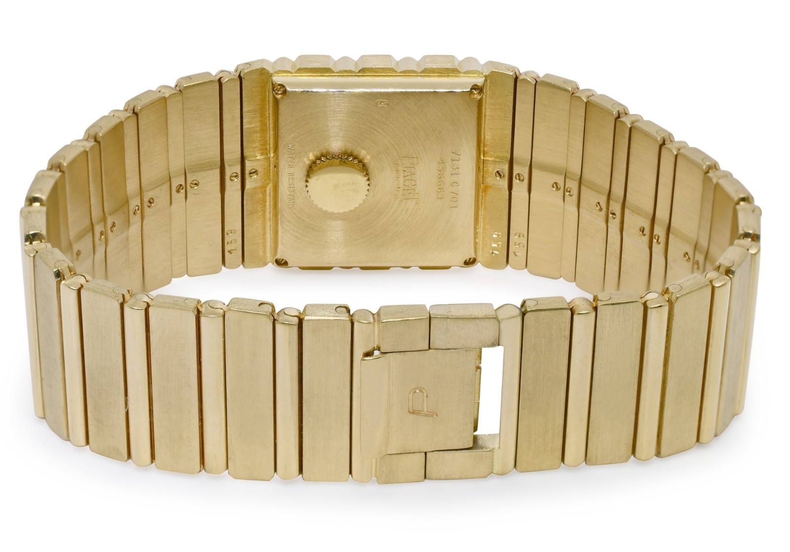Piaget Polo 18k Yellow Gold & Diamond Mens 25mm Quartz Dress Watch 7131 C 701