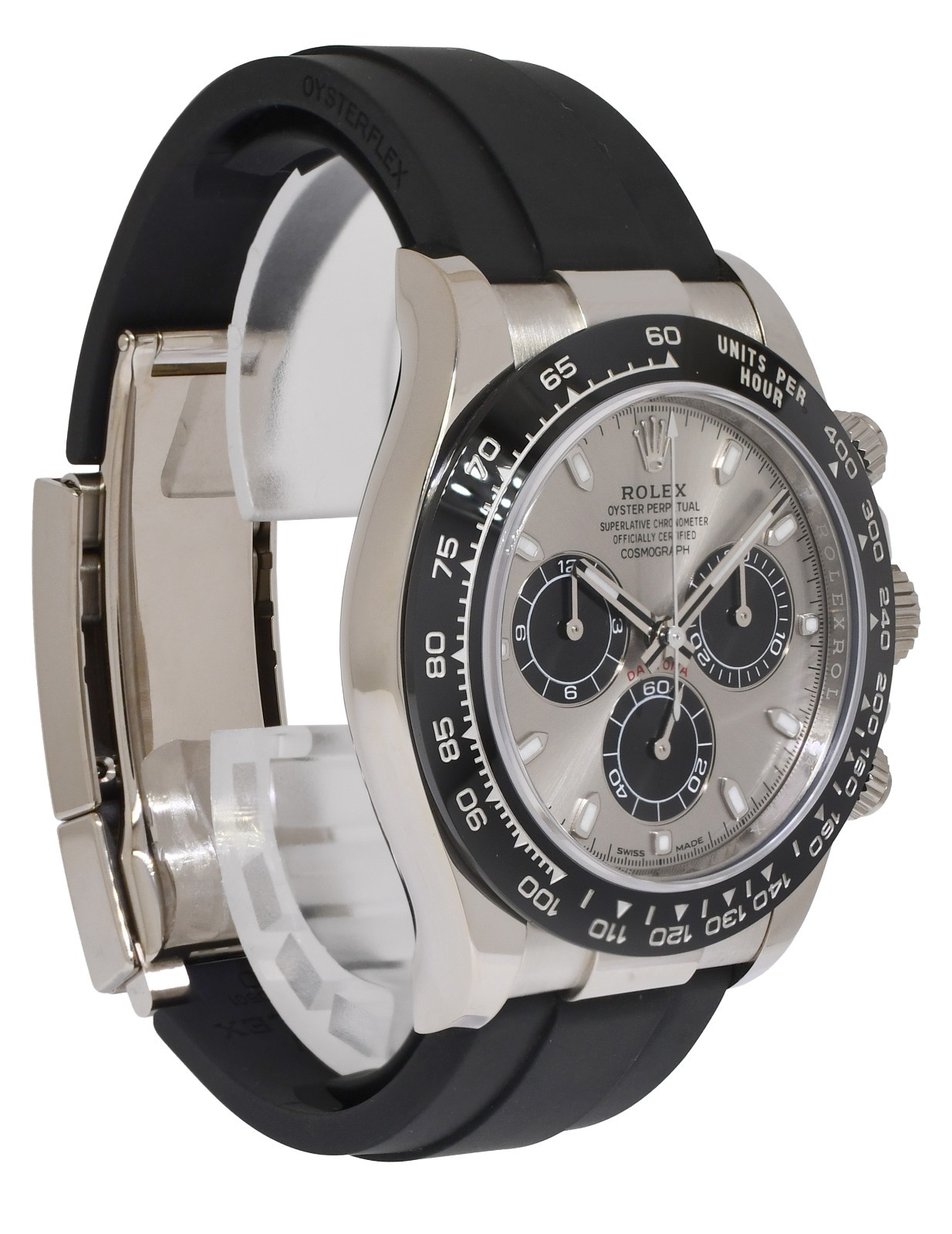 Rolex Daytona Chronograph 18k WG Grey Dial Oysterflex Watch '23 B/P 116519