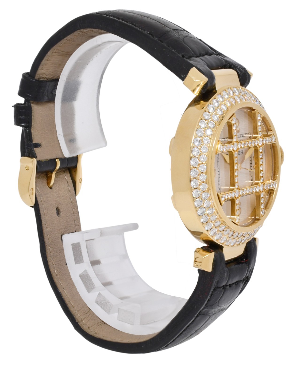 Cartier Pasha 18k Yellow Gold Diamond Grid/Bezel Ladies 32mm Watch 2399