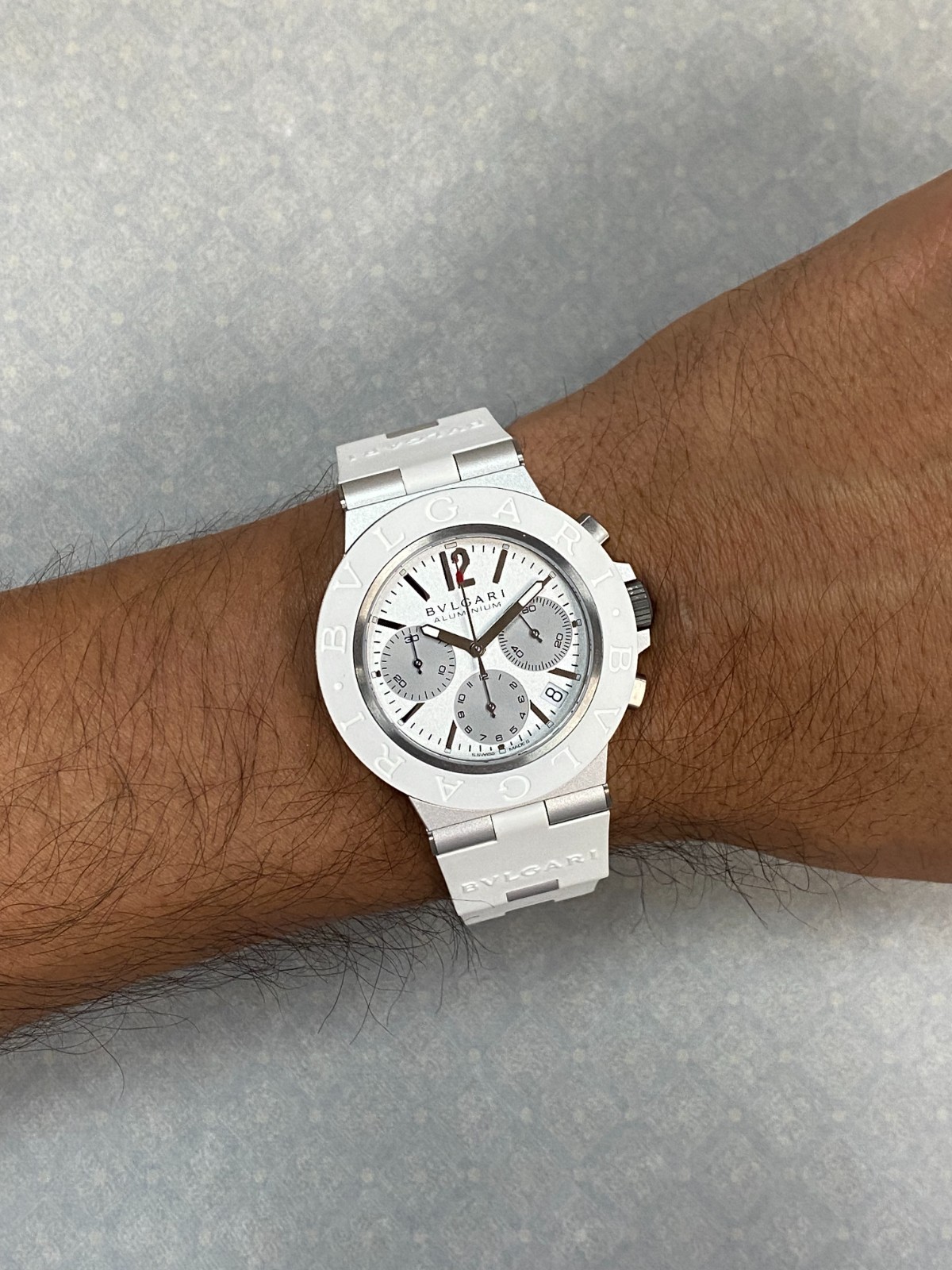 Bvlgari Bvlgari Chronograph Aluminum White 40mm Automatic Watch B/P '25 BB40ATCH