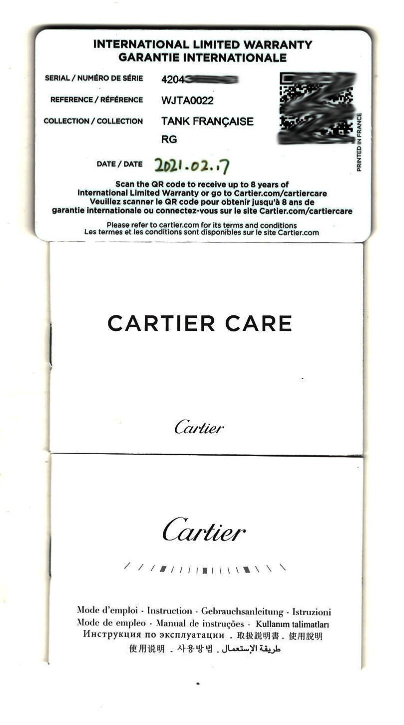Cartier Tank Francaise Small 18k Rose Gold Diamond Watch B/P WJTA0022 4204