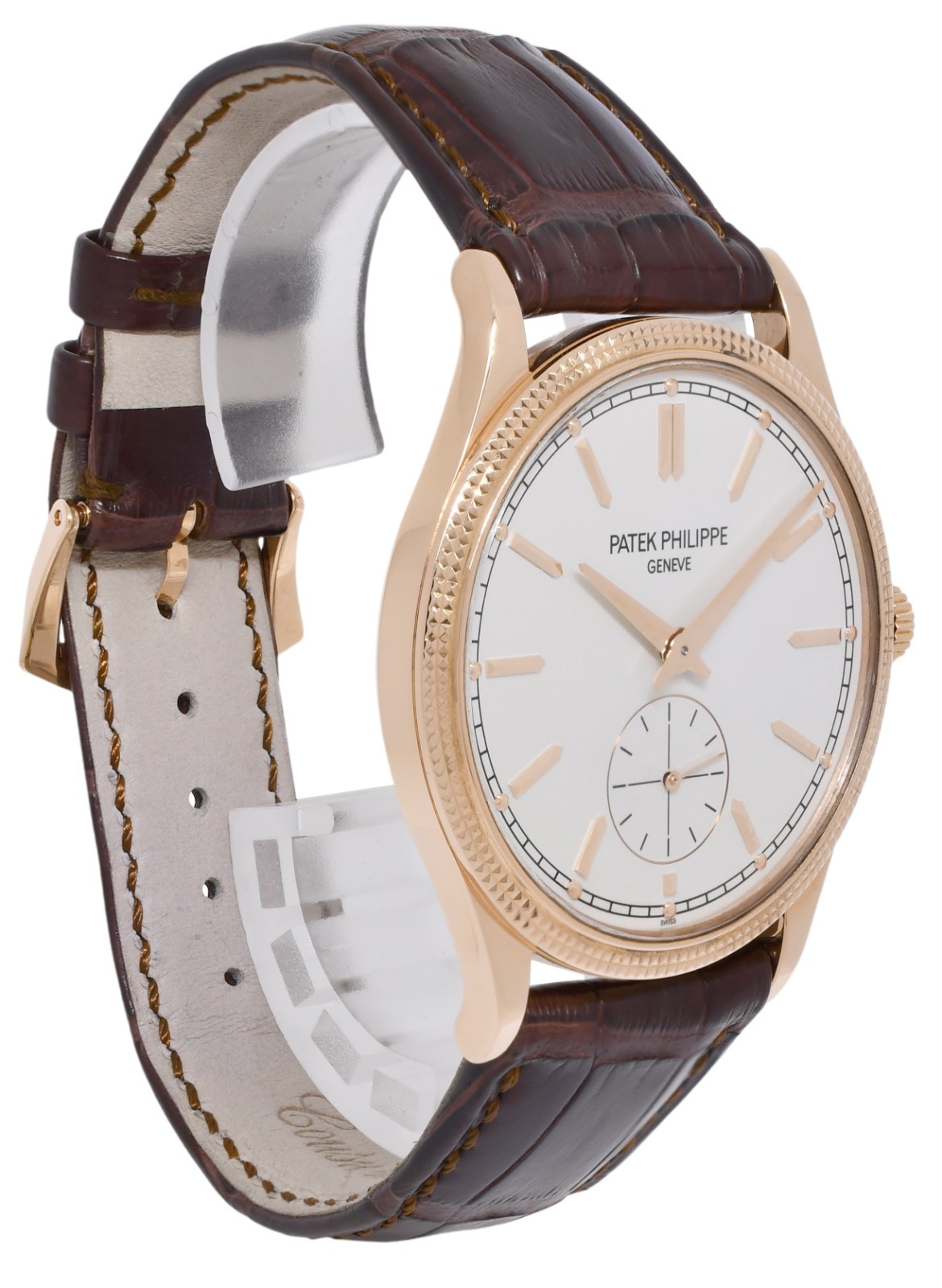 Patek Philippe Calatrava 6119 Rose Gold Silver Dial Mens 39mm Manual Watch 6119R