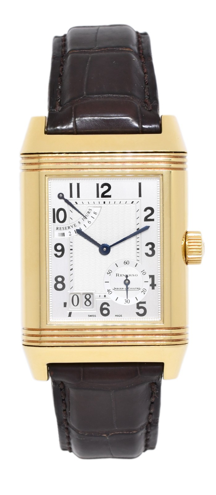 Jaeger LeCoultre Reverso Grande Date 8 Day Yellow Gold Watch Q3001420 240.1.15