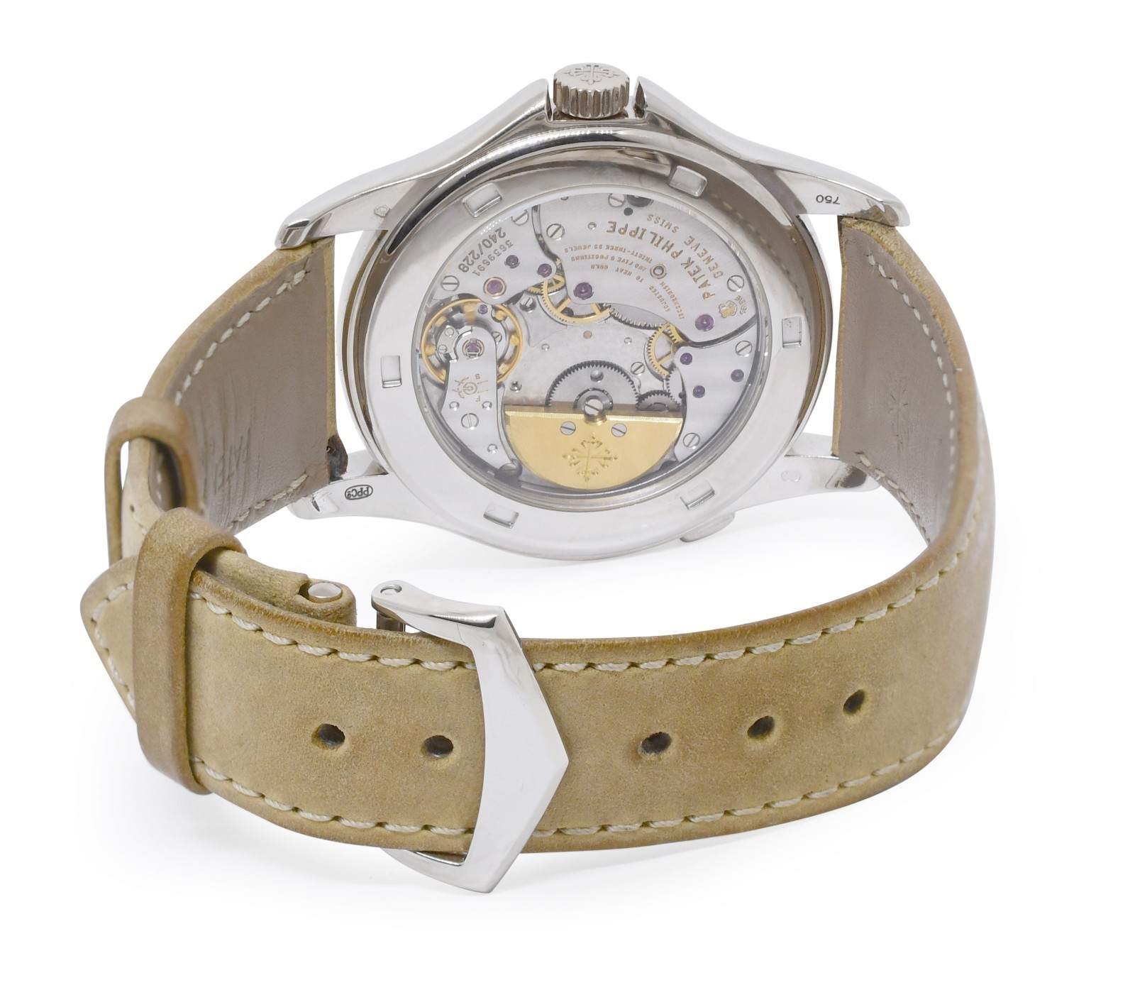 Patek Philippe World Time 18K WG Complications Mens 39.5mm Watch +Archive 5130G