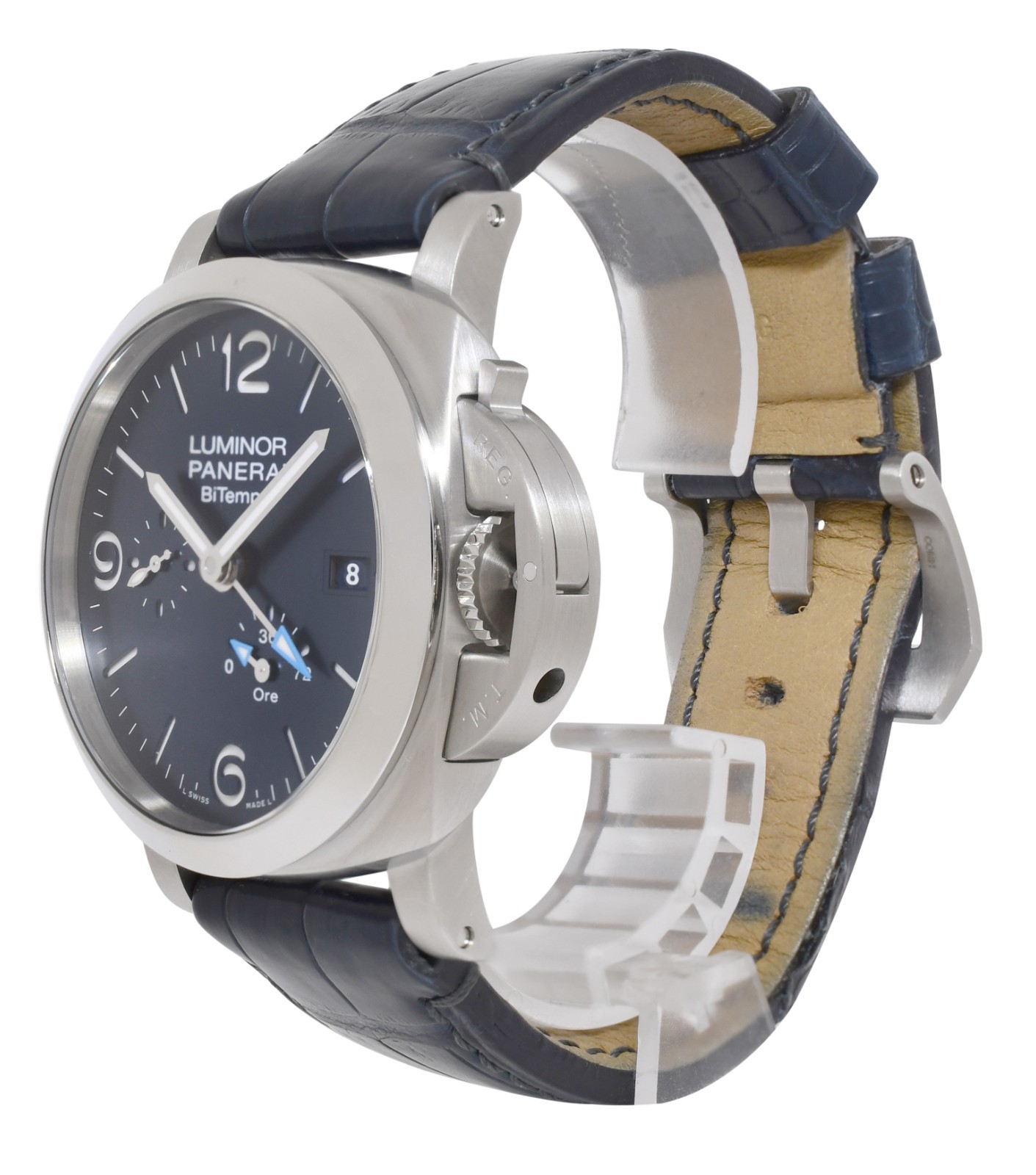 Panerai Luminor PAM 1361 BiTempo GMT Steel Blue Dial 44mm Watch PAM01361